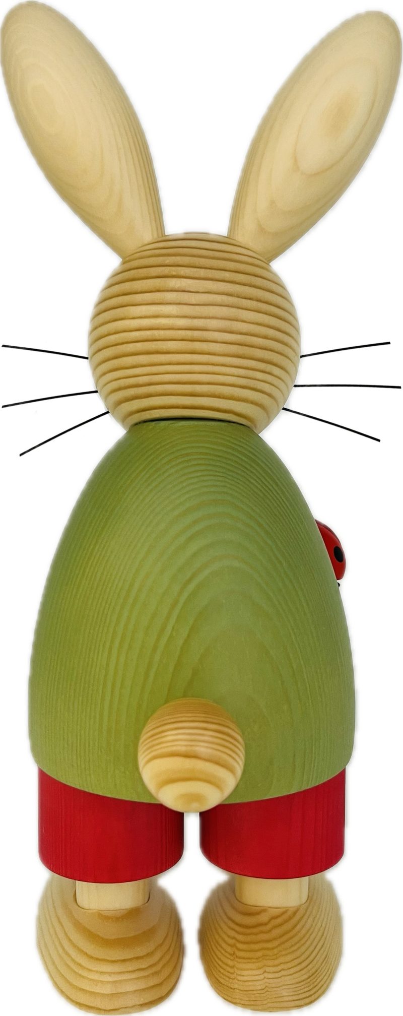 Richard Glaesser Osterhase grün mit Käfer (32cm), Hase aus Holz (Osterdeko, Hase), Handwerkskunst original Erzgebirge