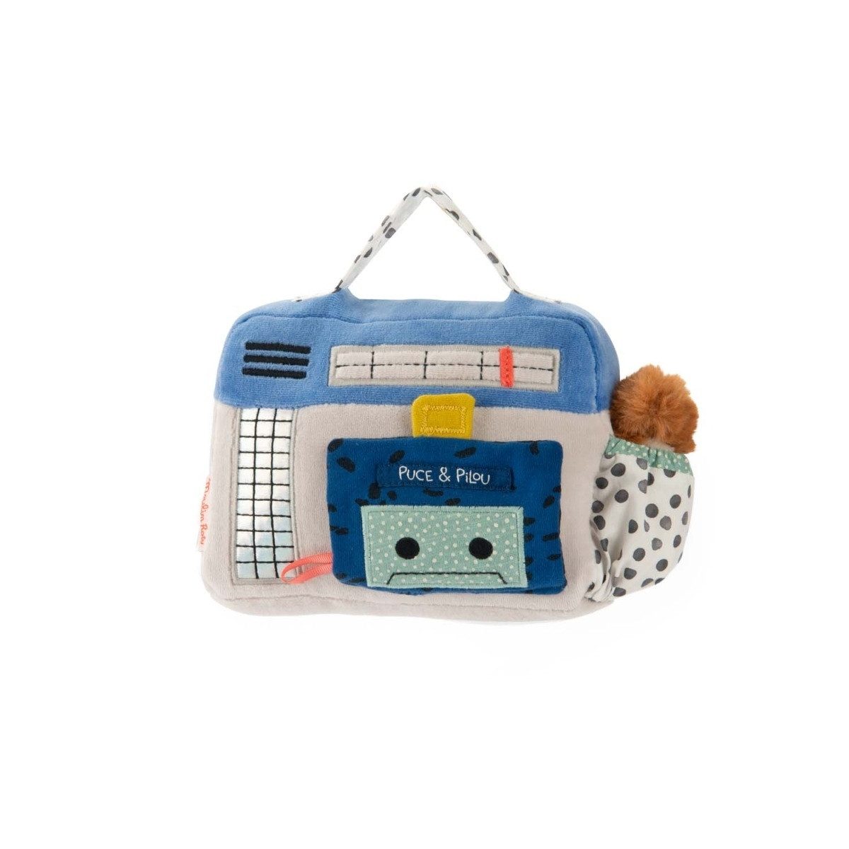 Moulin Roty Spieluhr Puce&Pilou Spieluhr Kassettenrekorder Musikspieluhr für Babys zum, (1-tlg), Spieluhr mit Melodie