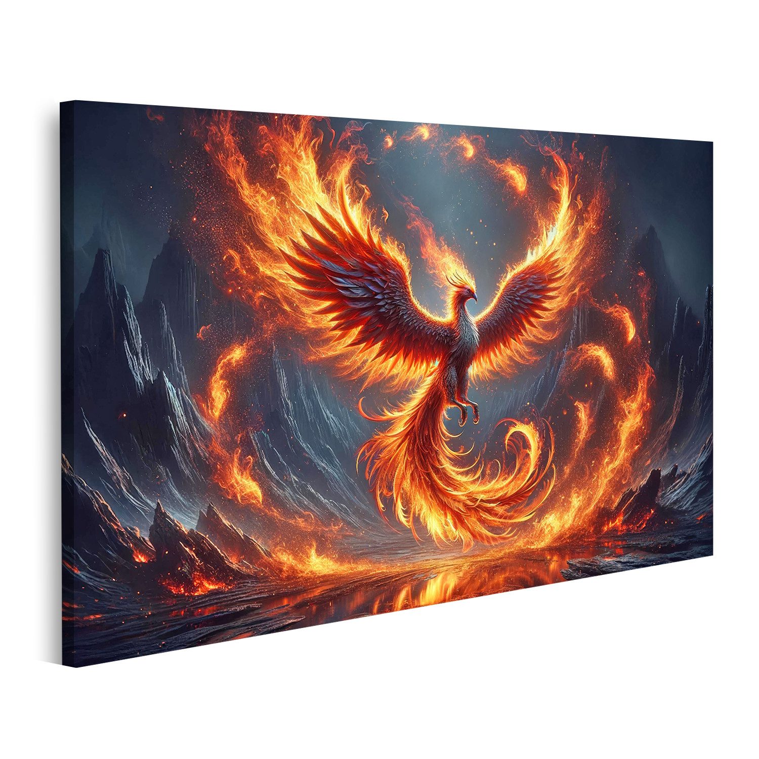 islandburner Leinwandbild Majestätischer Phönix in Flammen günstig online kaufen