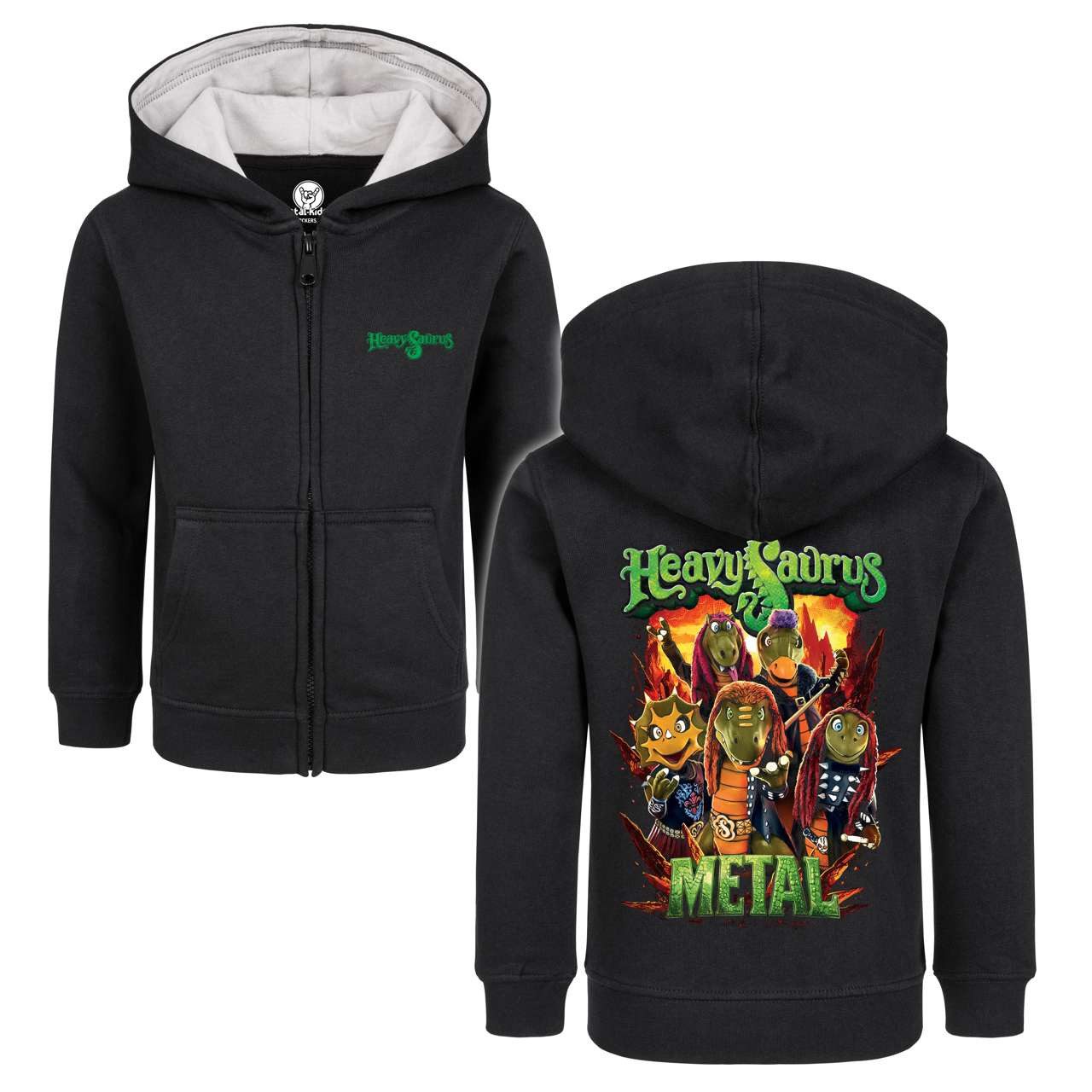 Metal Kids Kapuzensweatjacke mit Heavysaurus (Metal) Aufdruck für Kinder (2-14 J)