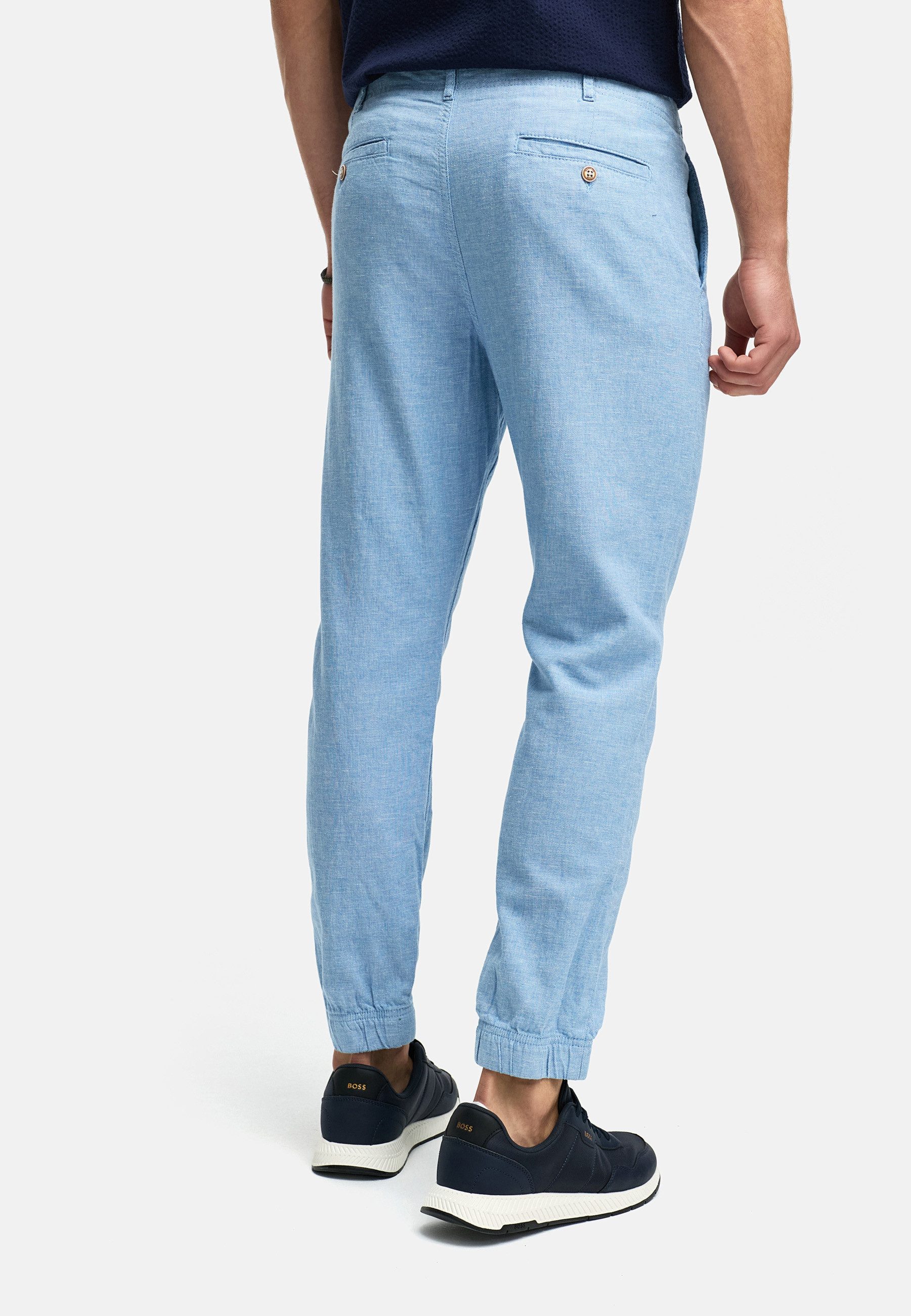 Indicode Leinenhose Herren Blnda Sommerhose Leinen Herrenhose samt dekorativem Gürtel aus Kordeln