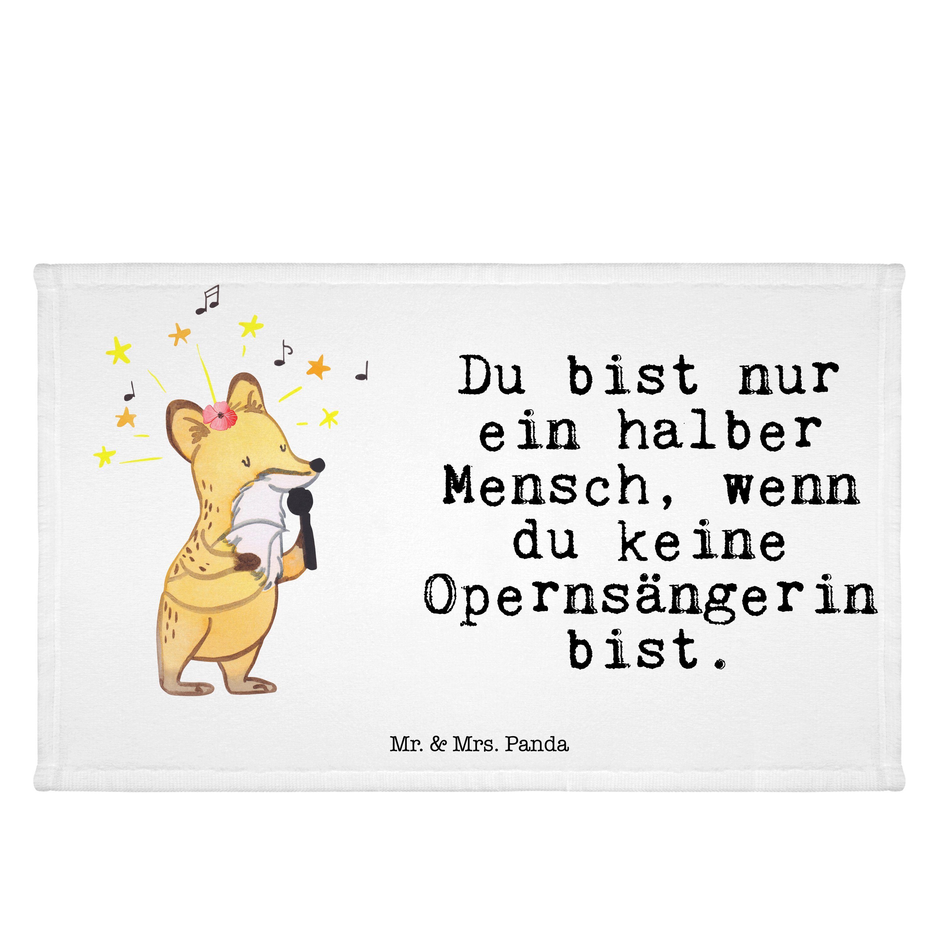 Mr. & Mrs. Panda Handtuch Opernsängerin mit Herz - Weiß - Geschenk, Abschied, Danke, Reisehandt, (1-St)