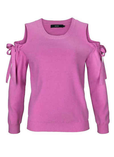 Vero Moda Wickelpullover Vero Moda Damen Marken-Pullover mit Cut-Outs, pink