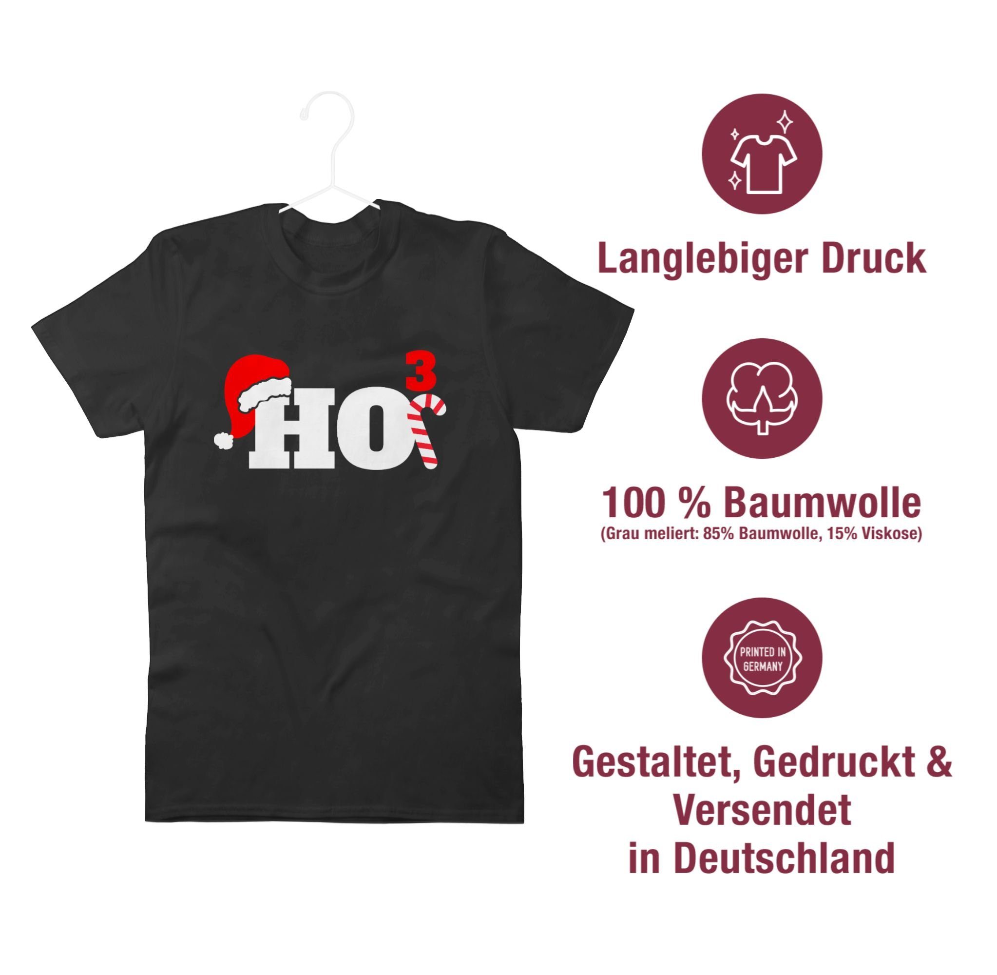 1 Motiv Weihachten Kleidung T-Shirt Shirtracer Schwarz HO3