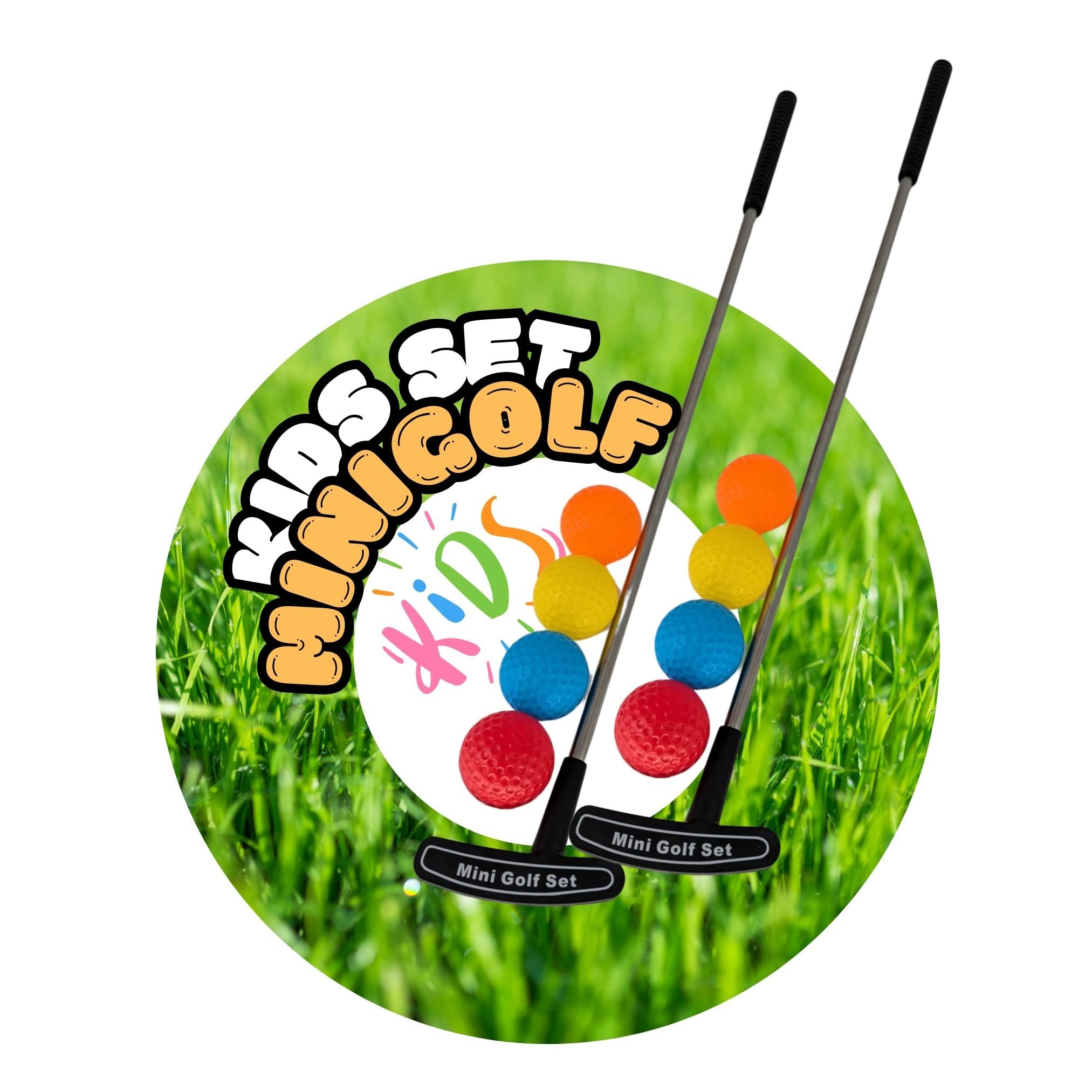 TronicXL Minigolfschläger Kinder Minigolf Set 2X Ракетки 8 Bälle Mini Golf MiniGolfschläger, 12-tlg., für Kinder, für Linkshänder, für Rechtshänder