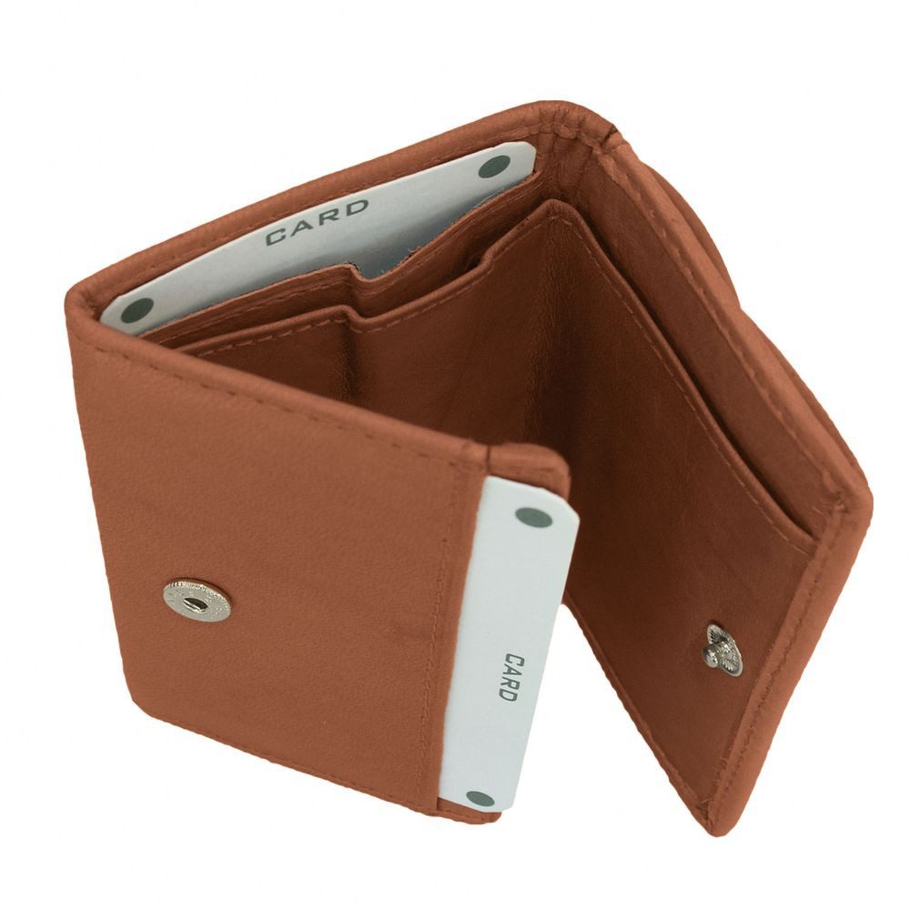 BRANCO Mini Geldbörse Kleine Geldbörse / Mini Portemonnaie, Leder, Natur-Beige, Branco 105