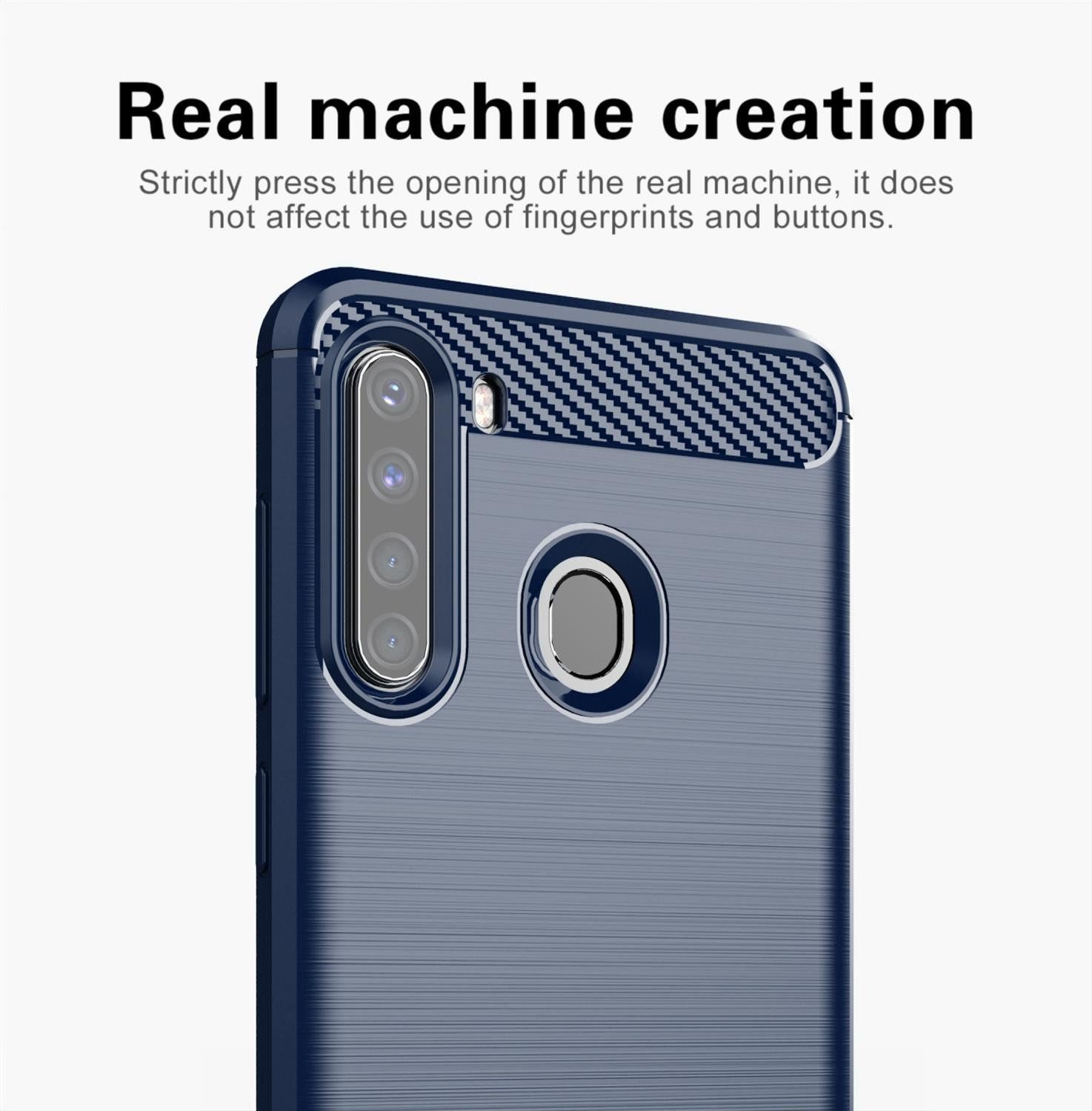 Cadorabo Handyhülle für Samsung Galaxy A21 Hülle Samsung Galaxy A21, Flexible Ultra Slim TPU Silikon Handy Schutzhülle Back Cover Bumper