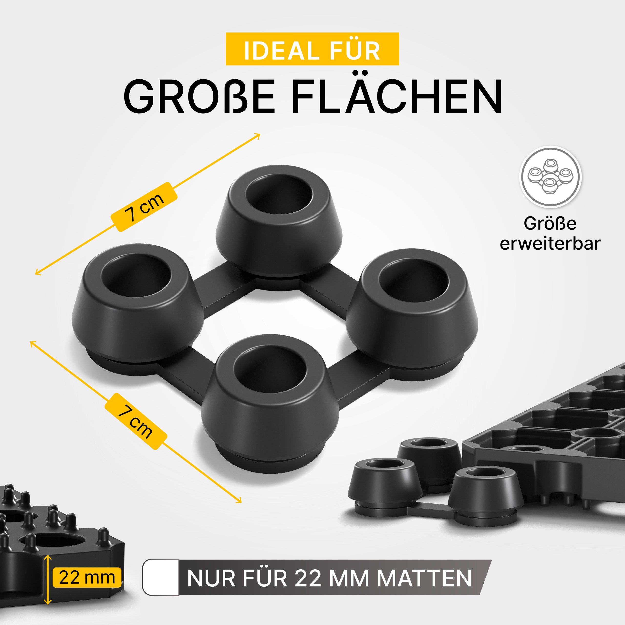 Entrando Fußmatte aus Gummi, Ringgummimatte, Verbinder, Höhe: 22 mm, robust günstig online kaufen