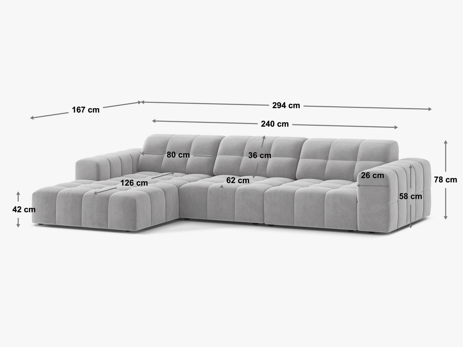 Micadoni Ecksofa Jennifer, 4-Sitzer