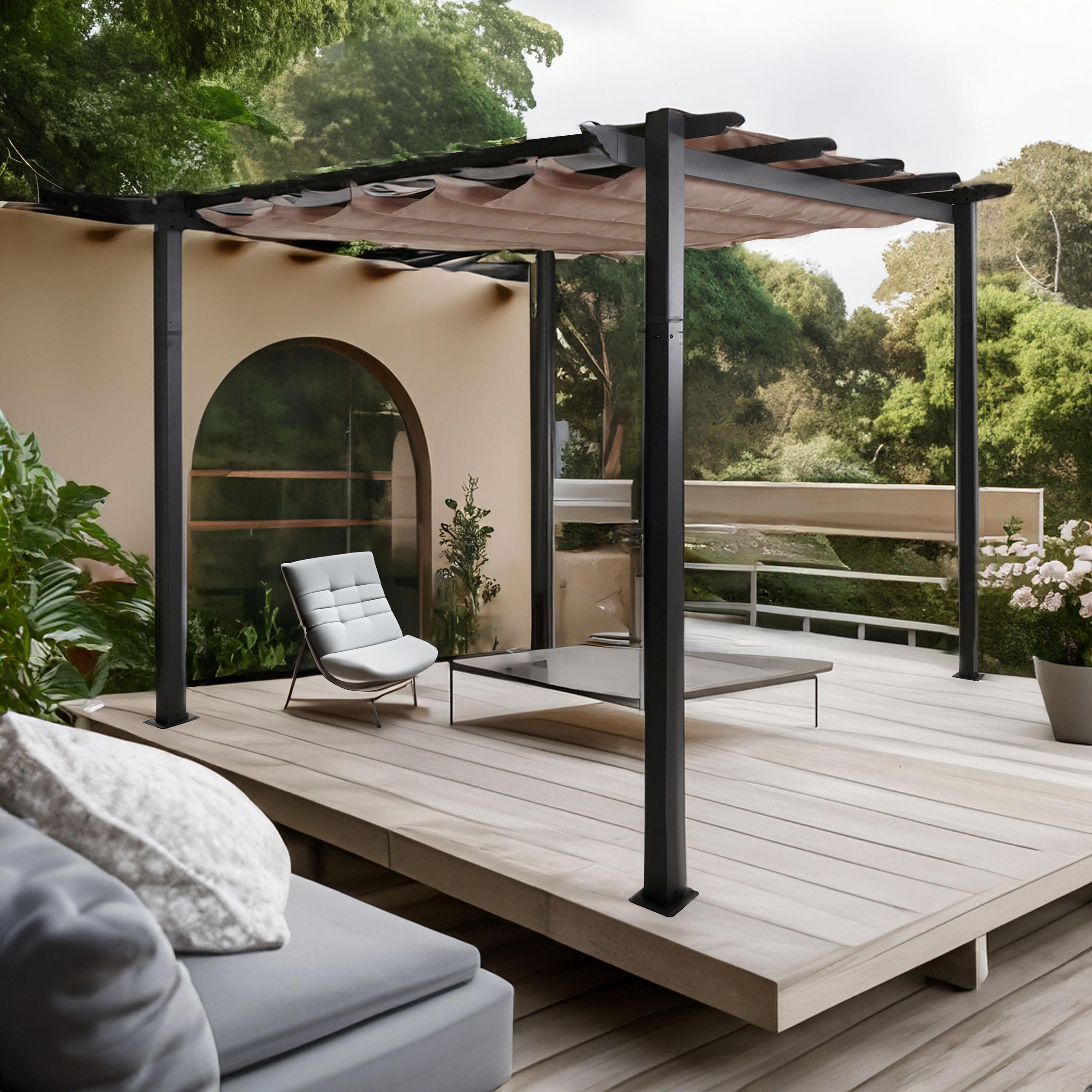 MCW Pergola MCW-N93-3x3, BxTxH: 300x300x240 cm, Bezug mit Beschichtung zur Wasserdichtigkeit