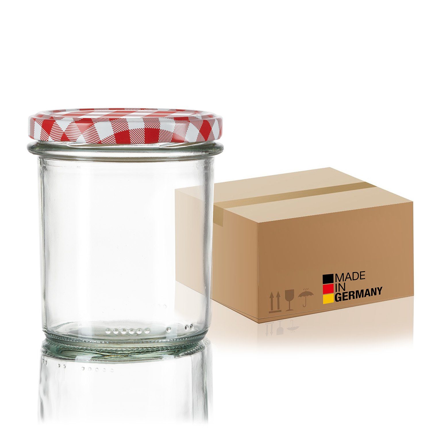 BigDean Einmachglas 12x Sturzgläser 363ml Einkochgläser TO 82 Made in Germany, Glas, (12-tlg)