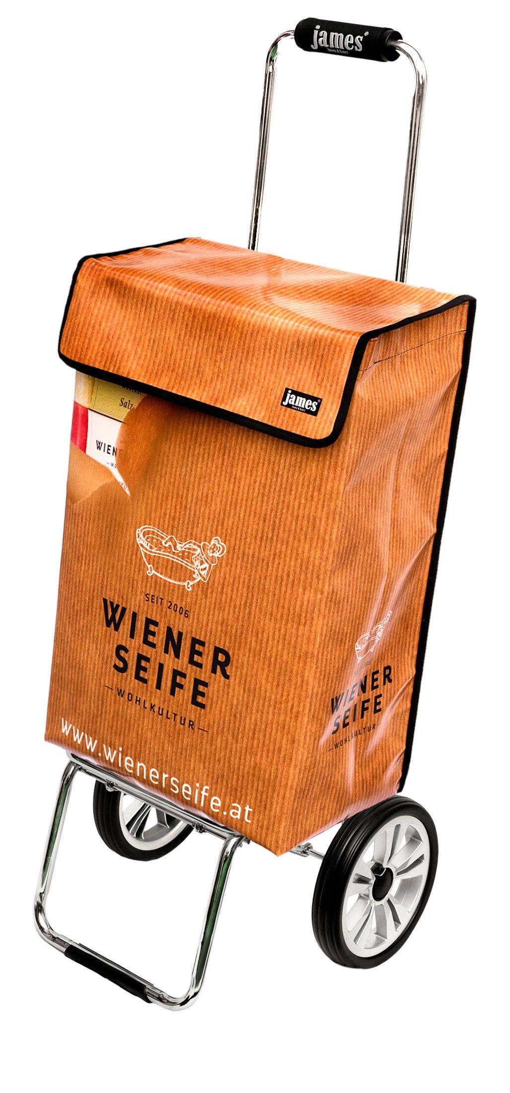 Design deluxe, in WIENER Einkaufstrolley SEIFE james sehr Handmade Austria Einkaufsbegleiter, robust,