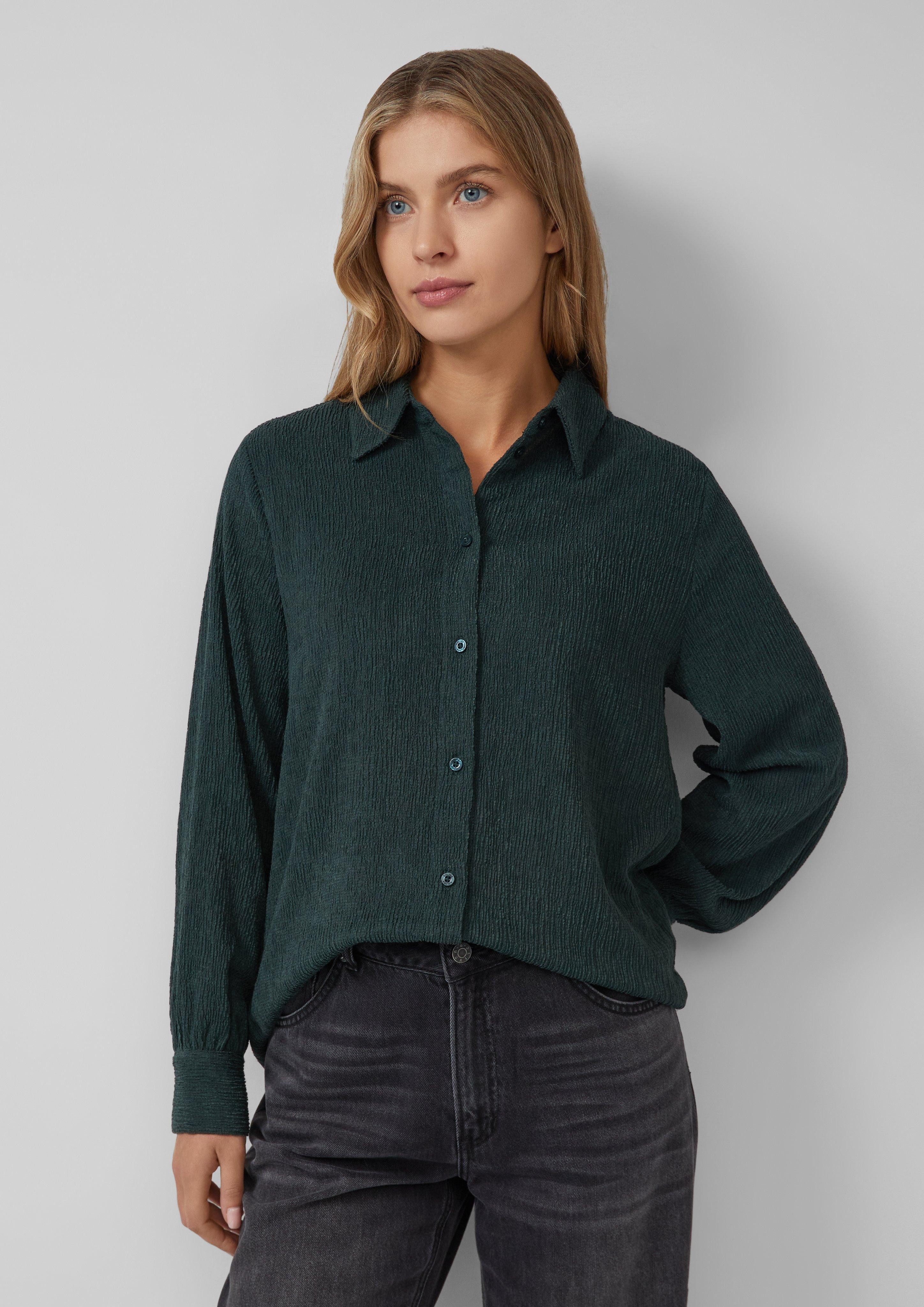 s.Oliver Langarmbluse Strukturierte Jersey-Bluse mit Raffung günstig online kaufen