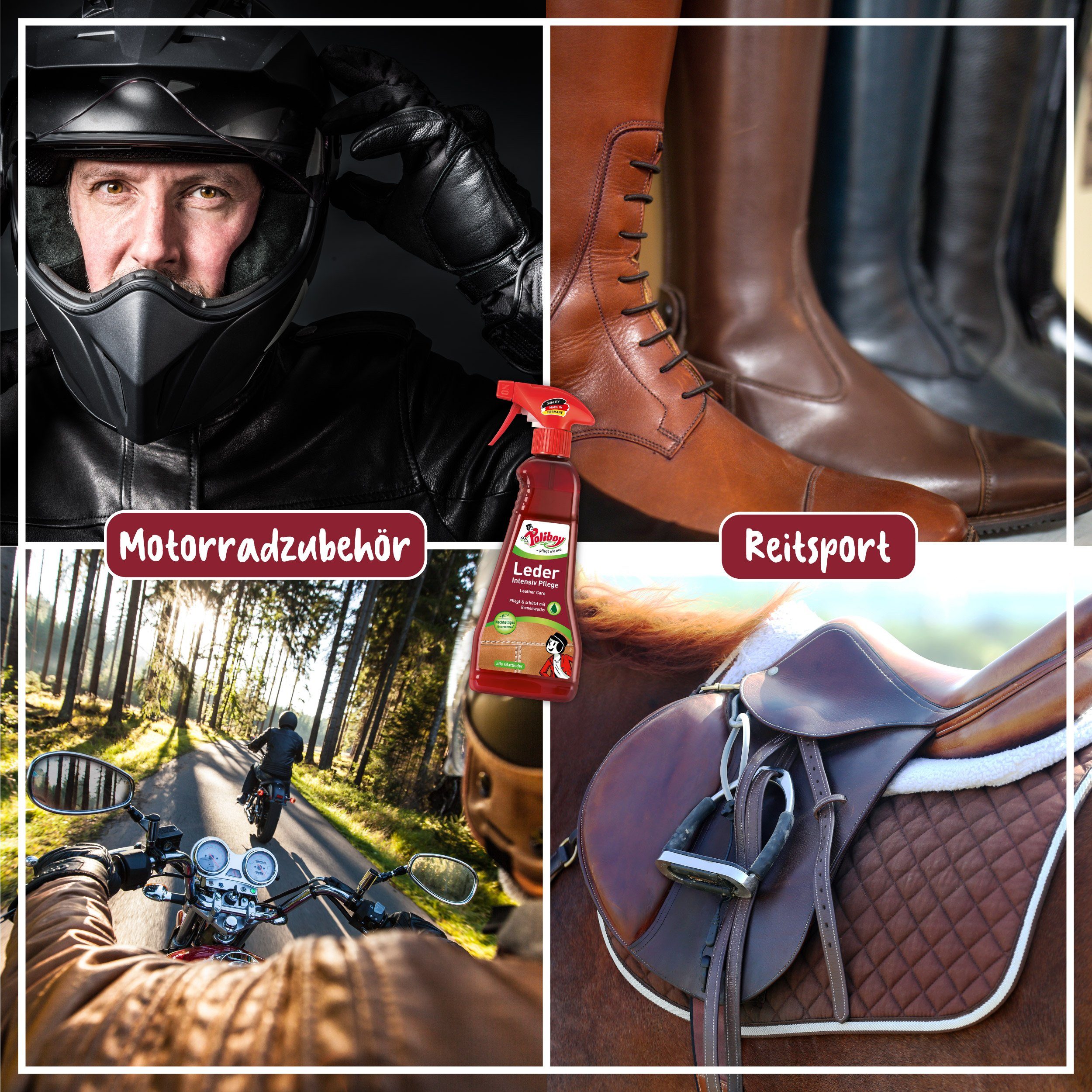 glatten und 5x200ml - alle Pflege pflegt Leder (für und Leder poliboy schützt in - Germany) reinigt, Intensiv - Made Lederreiniger genarbten -