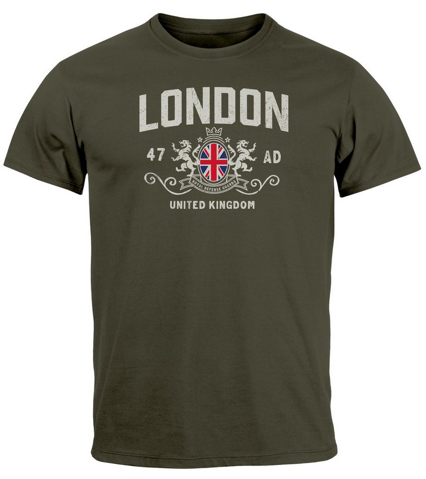 Neverless Print-Shirt Herren T-Shirt London United Kingdom Union Jack England Print Retro mit Print