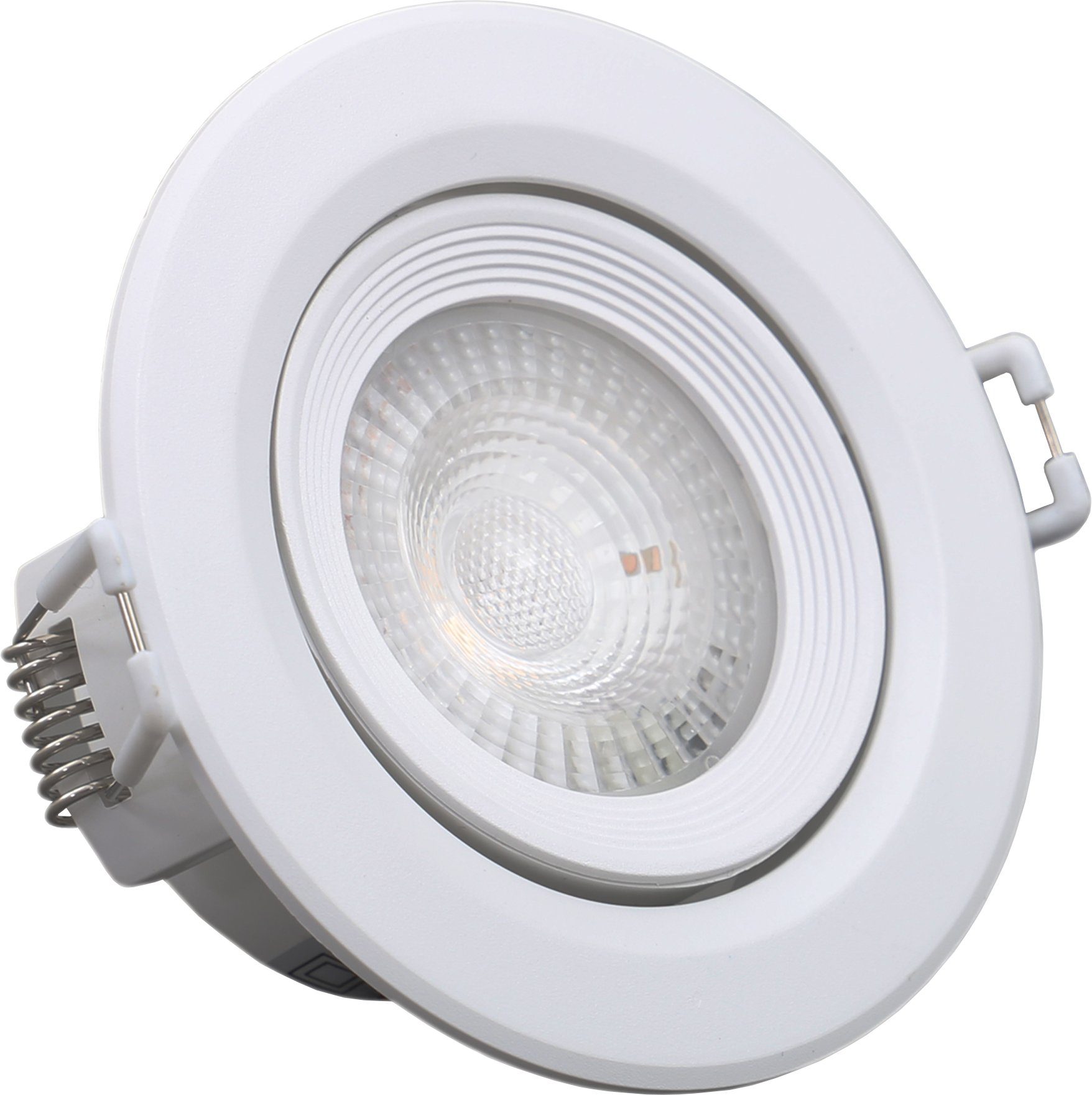 B.K.Licht LED Einbauleuchte, LED fest 5er Set Einbaustrahler, 230V, Einbauspots, Lampen, Warmweiß, ultra-flach, integriert