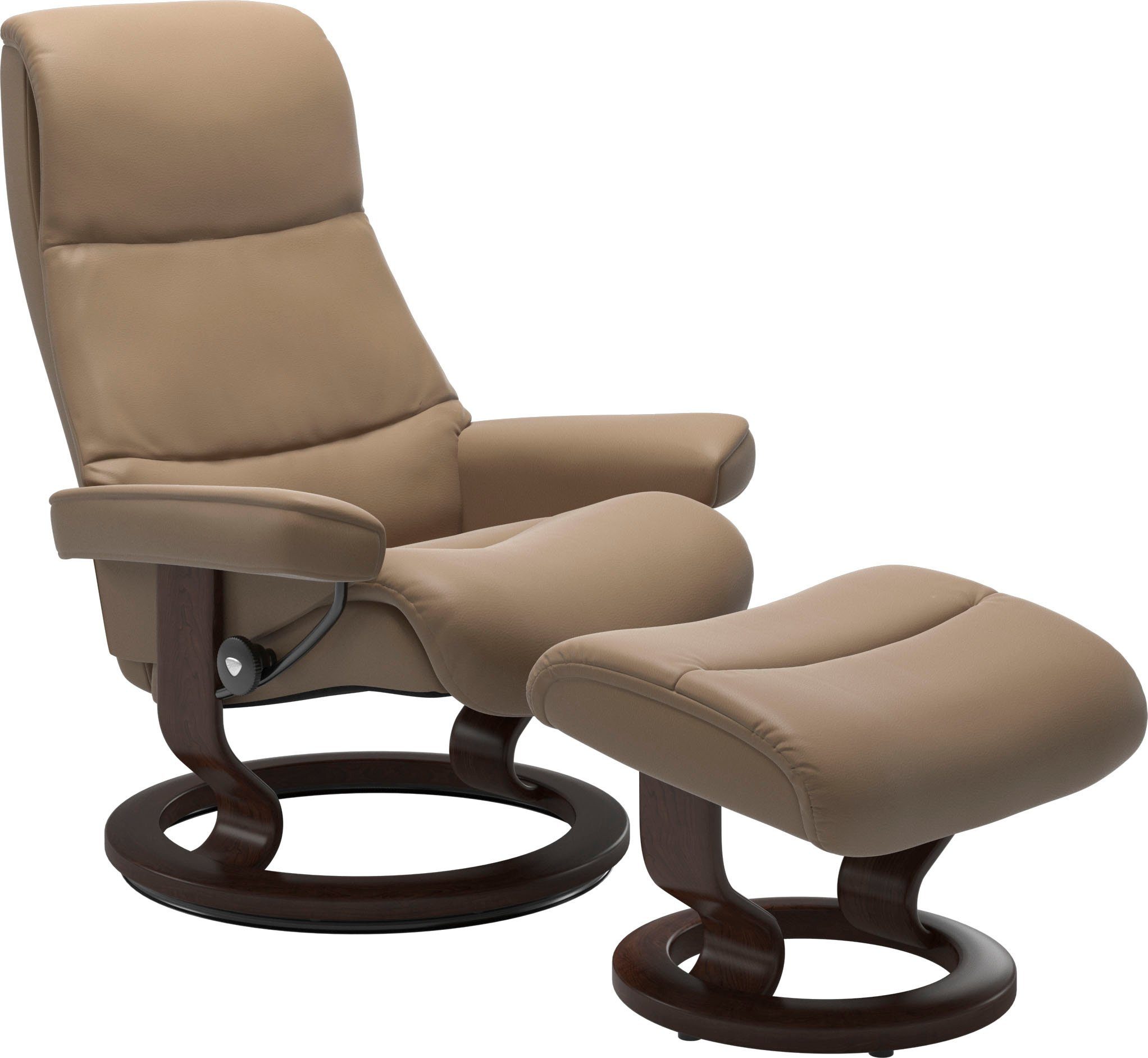 Stressless® Relaxsessel View (Set, Relaxsessel mit Hocker), mit Classic Base, Größe M,Gestell Braun