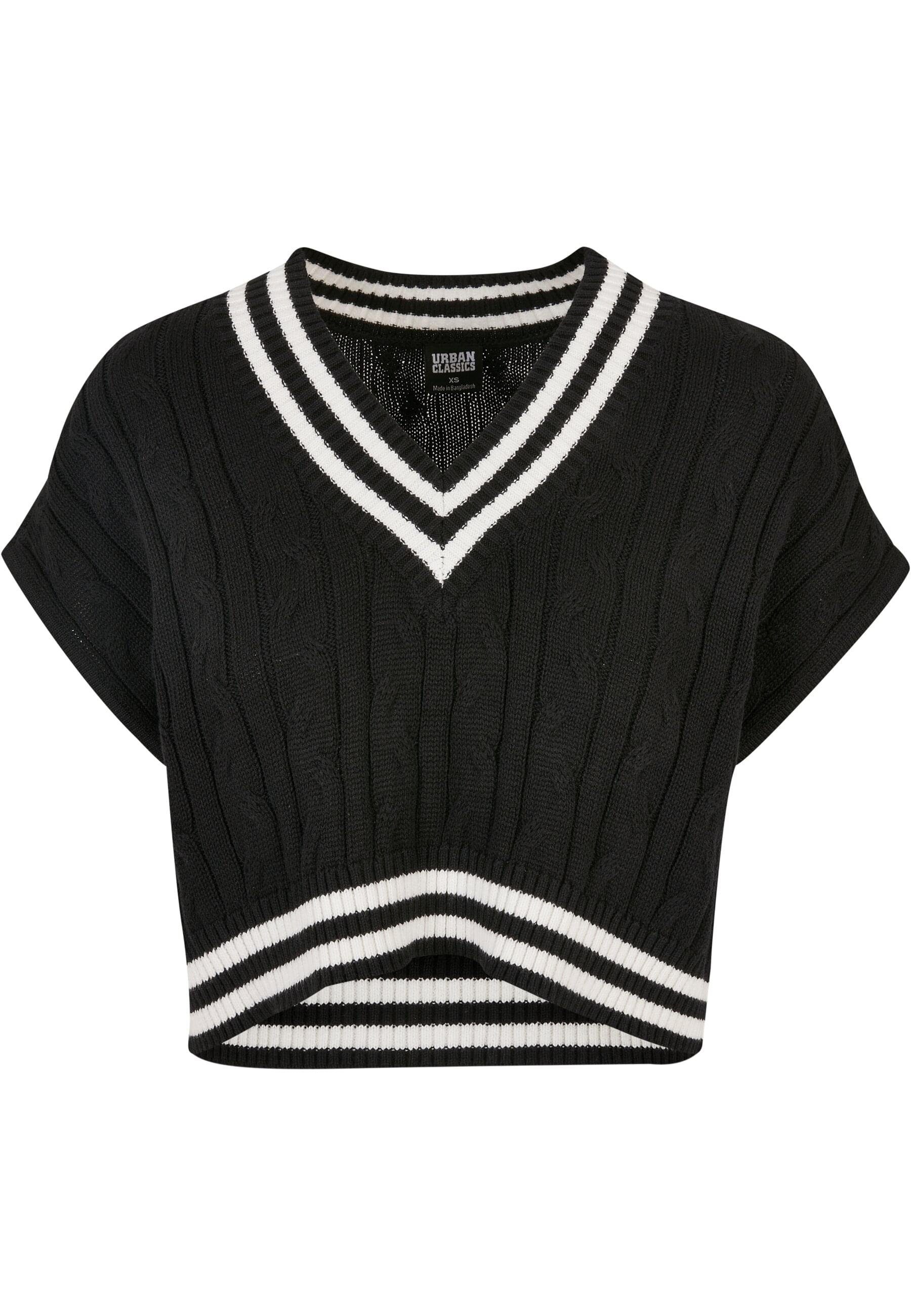 Rundhalspullover Urban Classics Damen Ladies Cropped Knit College Slipover