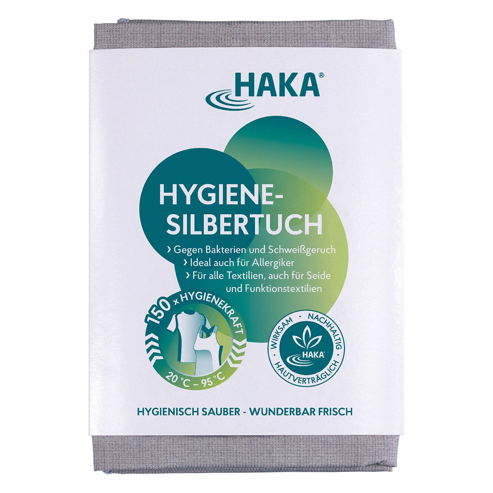 HAKA Hygienesilbertuch gegen Schweiß & Bakterien 1 Stk. Spezialwaschmittel