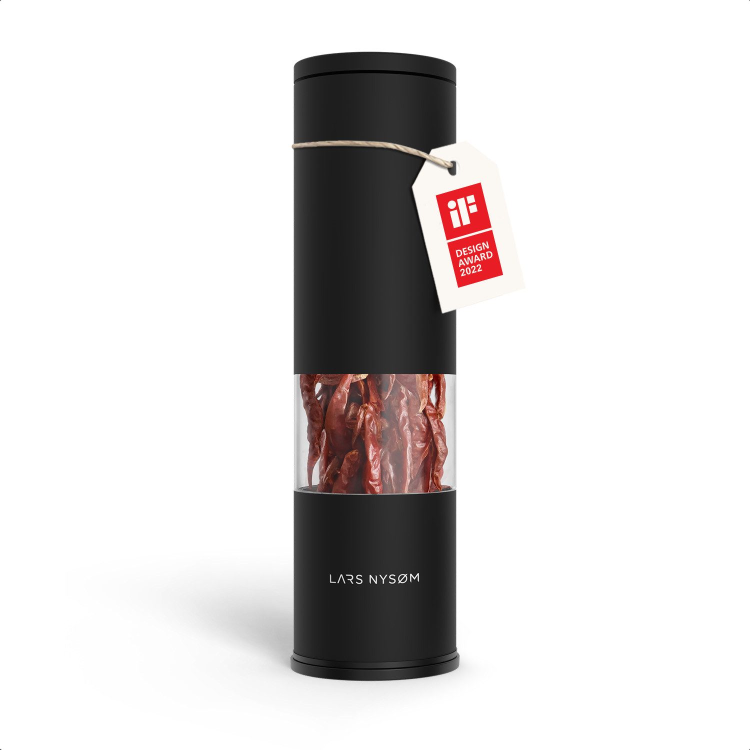 LARS NYSØM Gewürzmühle Lagom Chili, (1 Stück), hochwertiges Schneideblatt aus Edelstahl perfekt für Chili