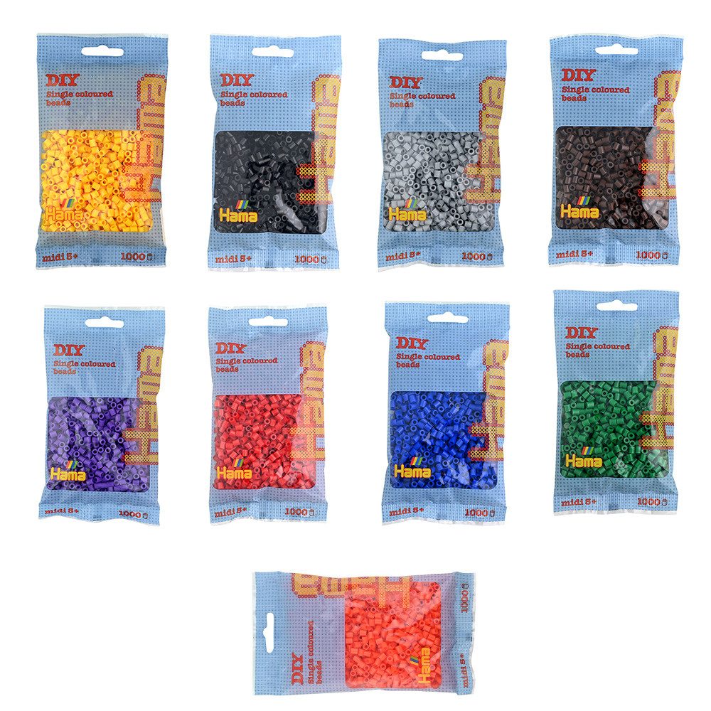 Hama Bügelperlen Hama Set mit 10.000 Midi-Bügelperlen Standard Farben