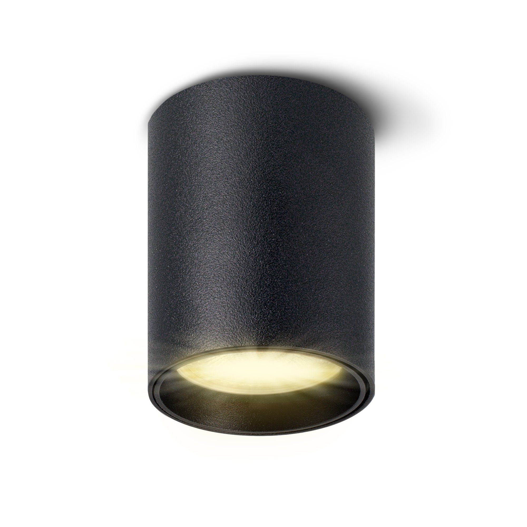 Aufputzleuchte TOBI-S LED Mini mit schwarz GU10 SSC-LUXon wechselbarer Lampe, Aufbauleuchte Warmweiß