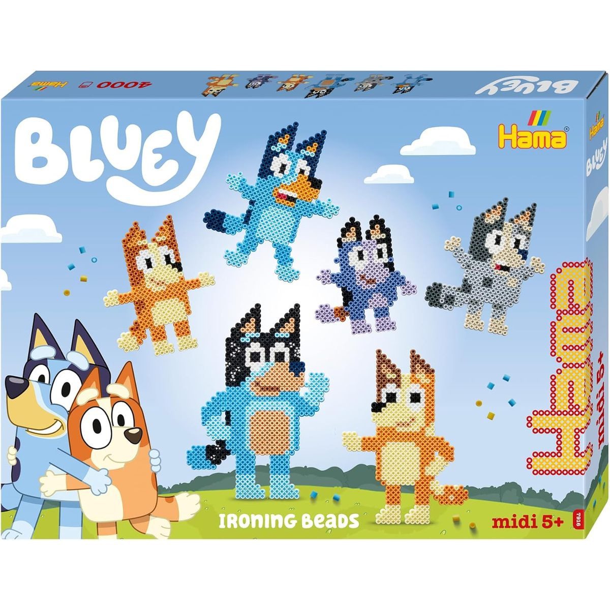 Hama Perlen Bügelperlen Hama Bügelperlen Bluey 4000 Stück Geschenkpackung