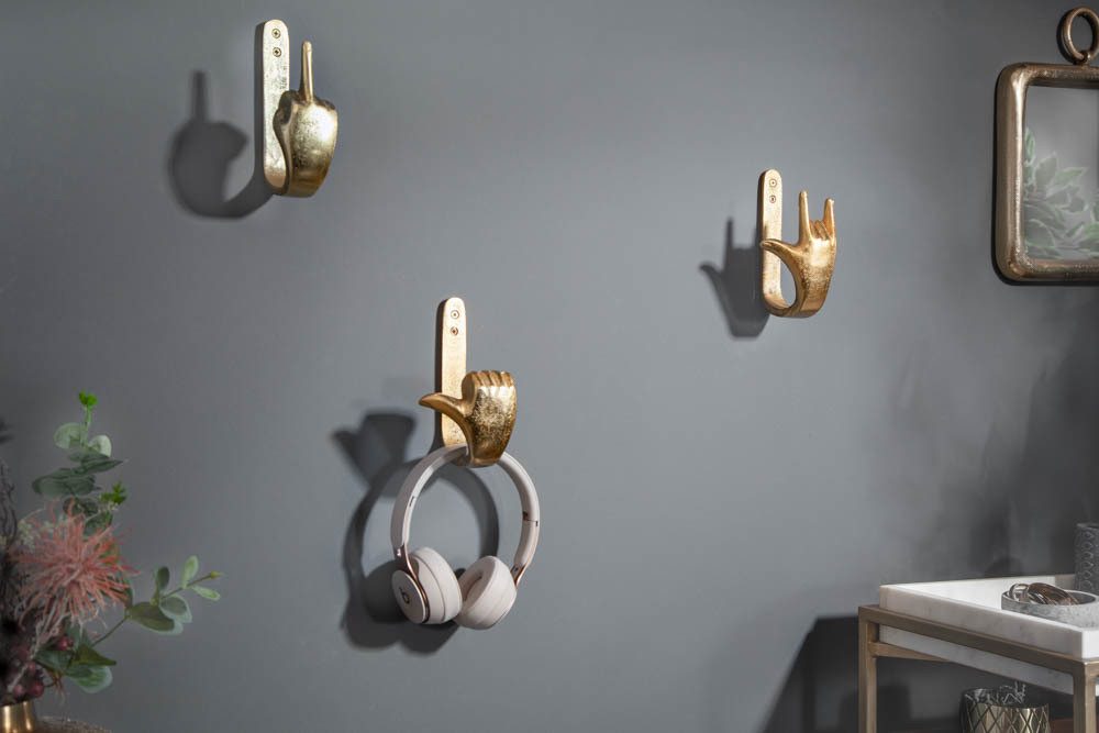 riess-ambiente Wandgarderobe FINGERS gold, Metall · Dekoration · Kleiderhaken – Bild 4 von 5