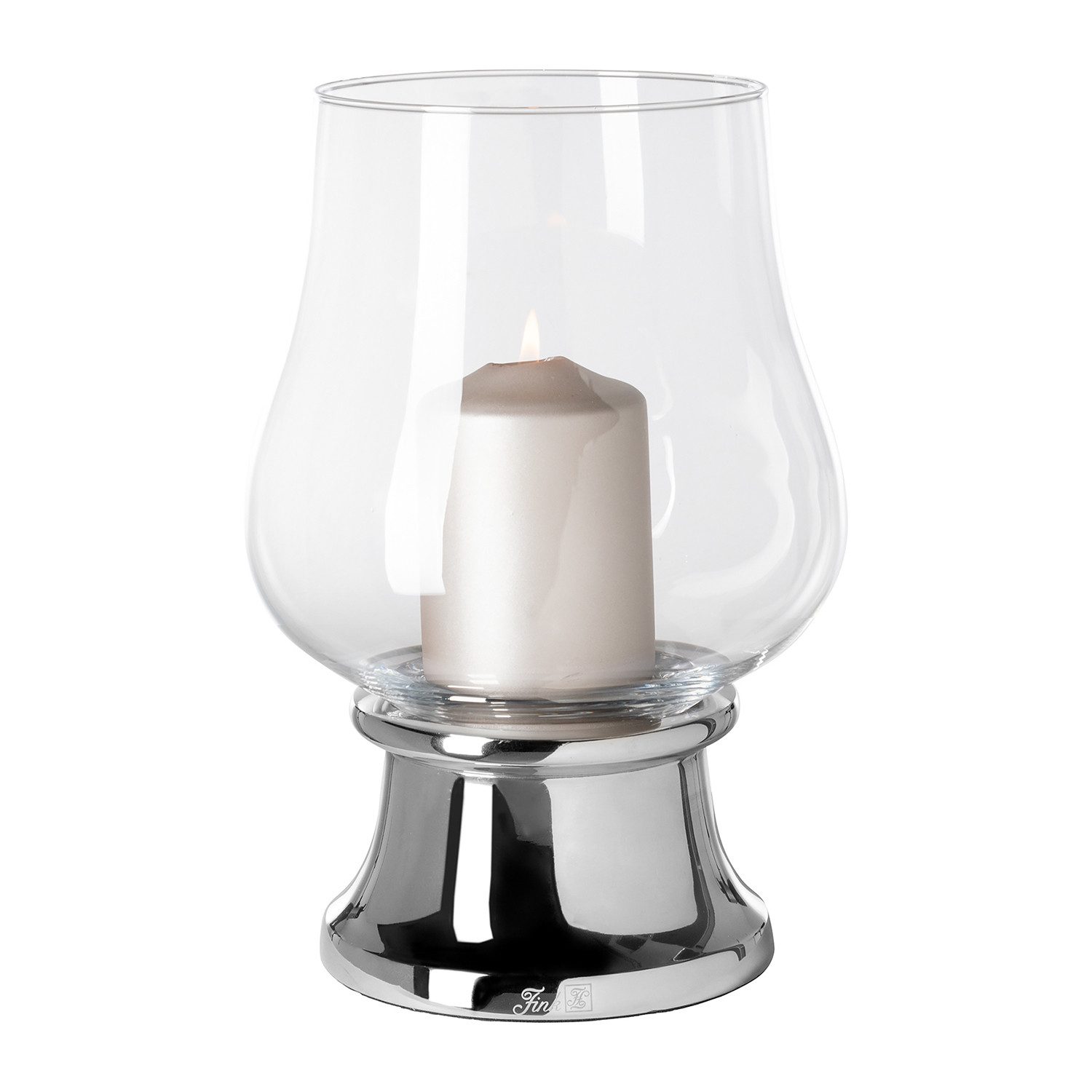 Fink Windlicht PALINA Windlicht mit Glas - H.31cm x D.21cm - silber - Alu/Edelstahl (1 St., Kerzenleuchter - Windlichthalter), Eleganter Kerzenhalter Leuchter D – Bild 3 von 3