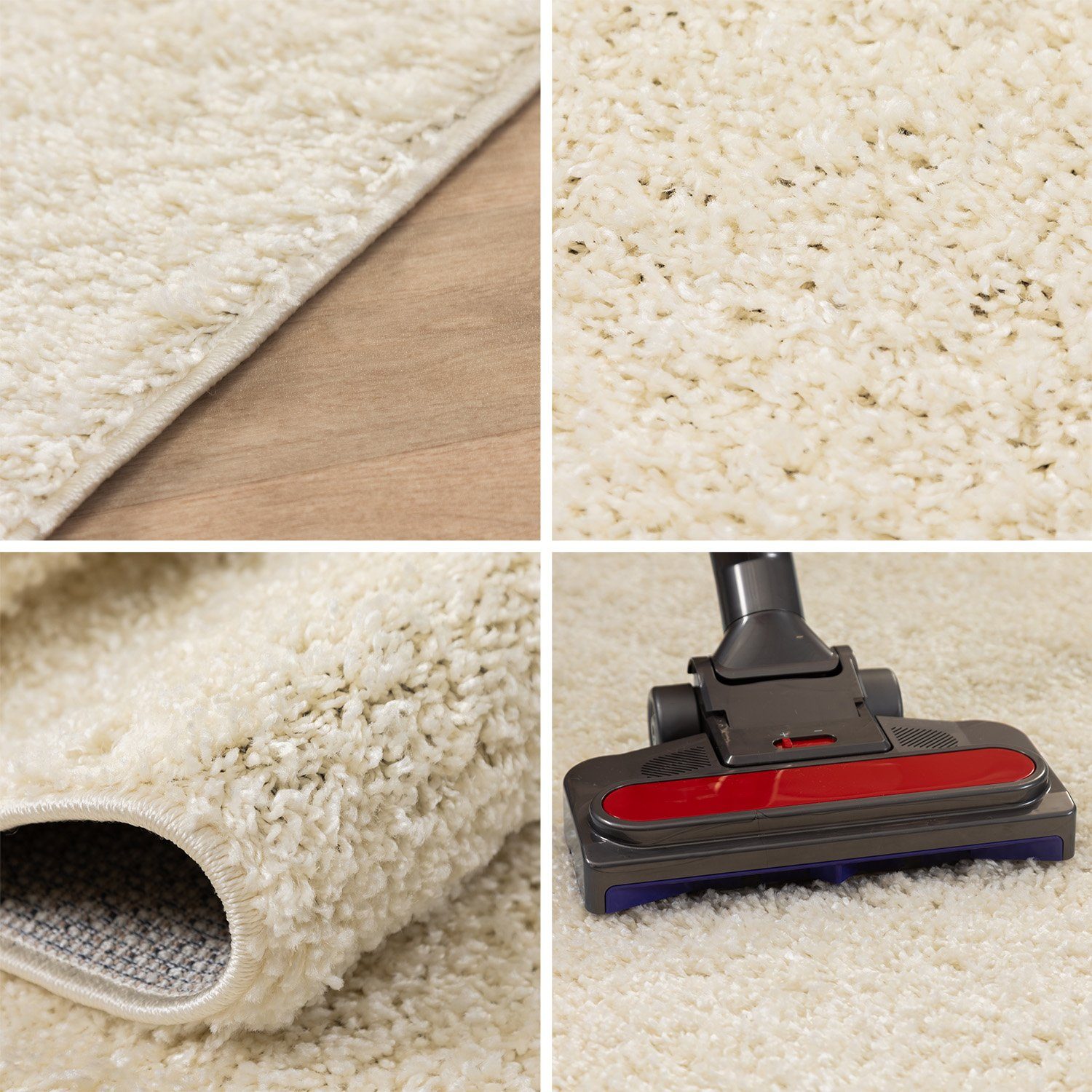 SIMPEX24 Teppich Unicolor - Einfarbig, Rund, Höhe: 30 mm, Einfarbig Shaggy Teppich Wohnzimmer Langflor Versch. Farben und Größen