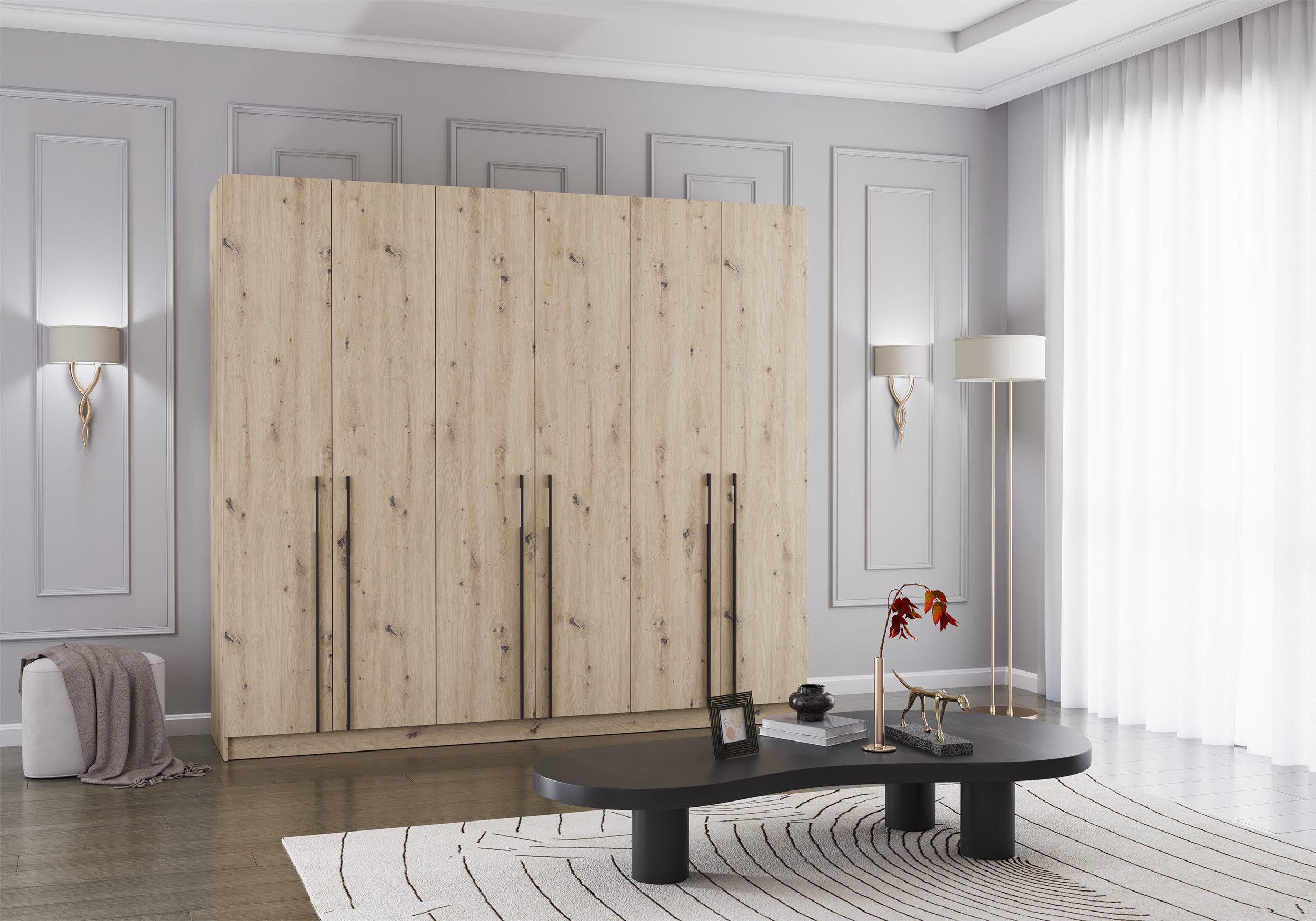 MOEBLO Drehtürenschrank Glamy 6D (Moderner 6-türiger günstig online kaufen