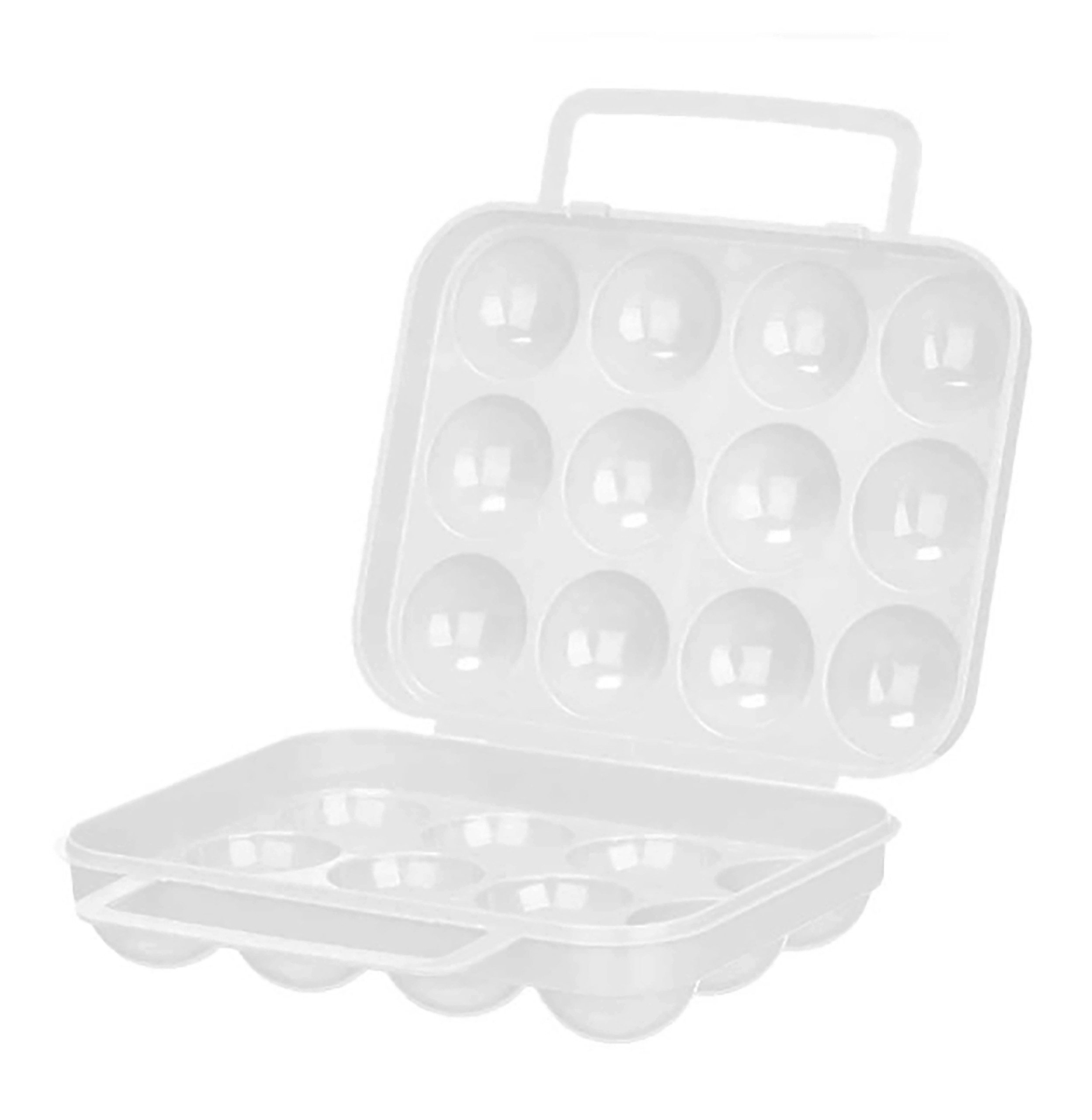 KINVARA Eierkorb EIERBOX für 12 Eier Weiß mit Griff Eierdose Eieraufbewahrung 12, Aufbewahrungsbox Vorratsdose Behälter Box