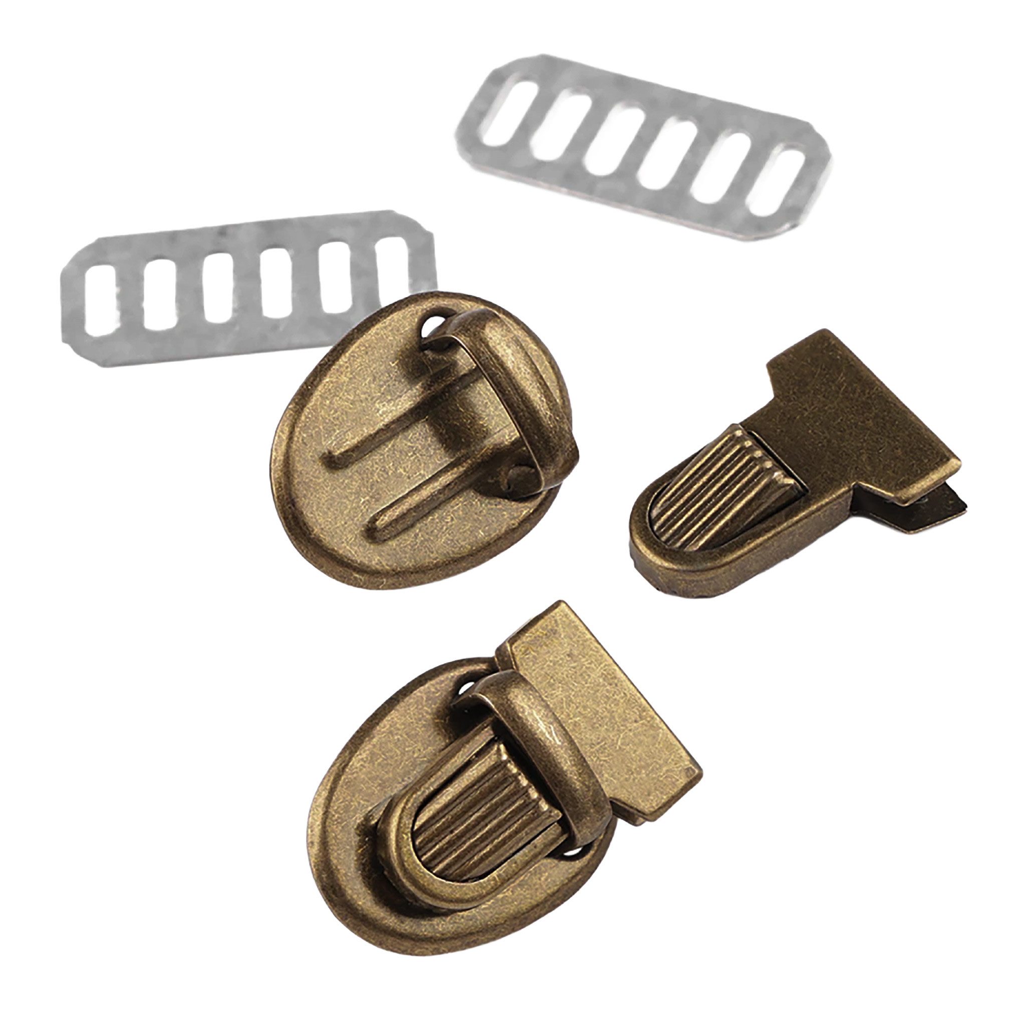 maDDma 2 Steckschlösser Mappenverschluss Taschenschloss Mappenschloss Gurtstecker (2er-Pack, 2-tlg), 1.8 x 2.4 cm