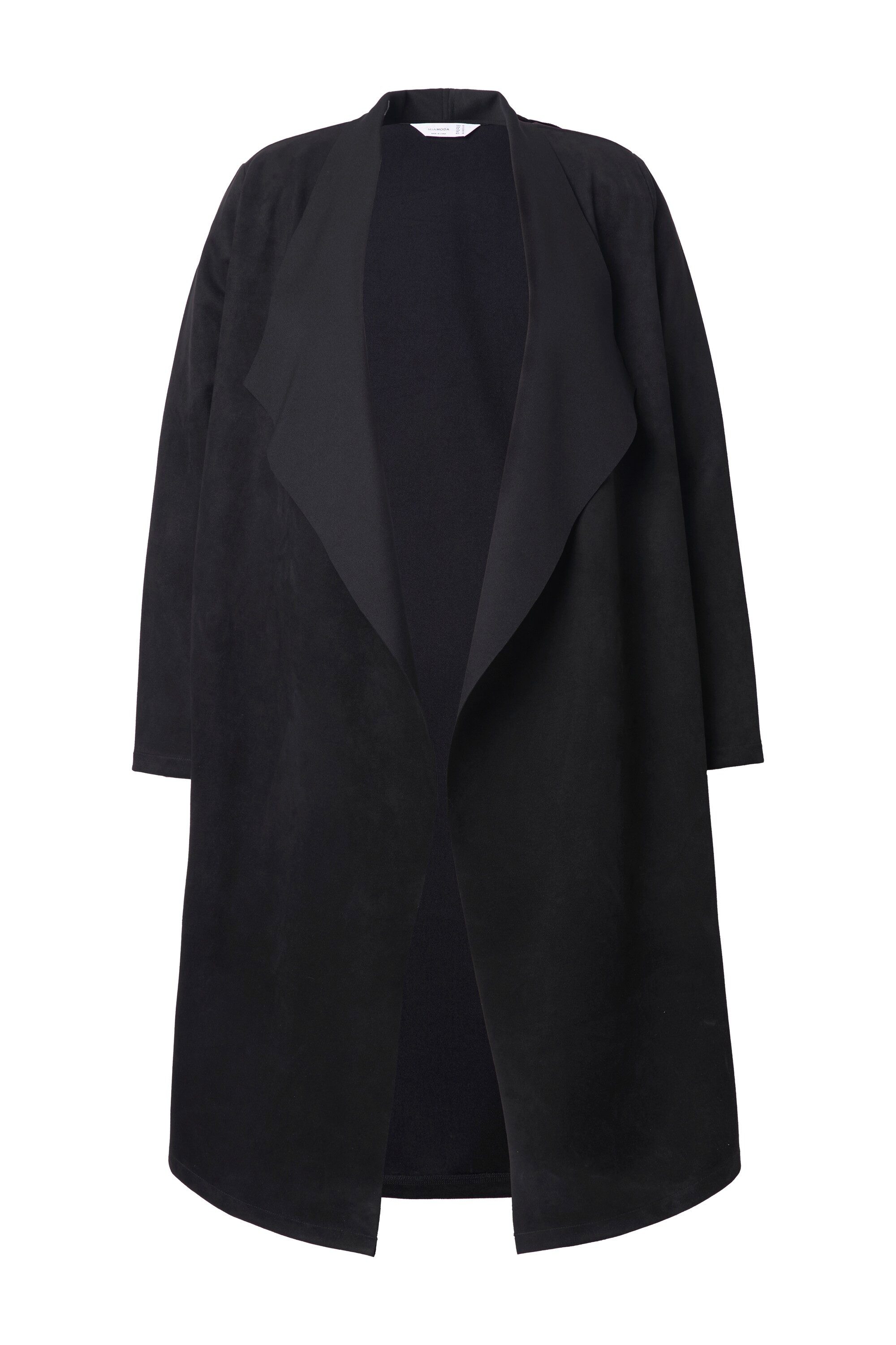 MIAMODA Langjacke Mantel lange A-Linie offene Form Reverskragen günstig online kaufen