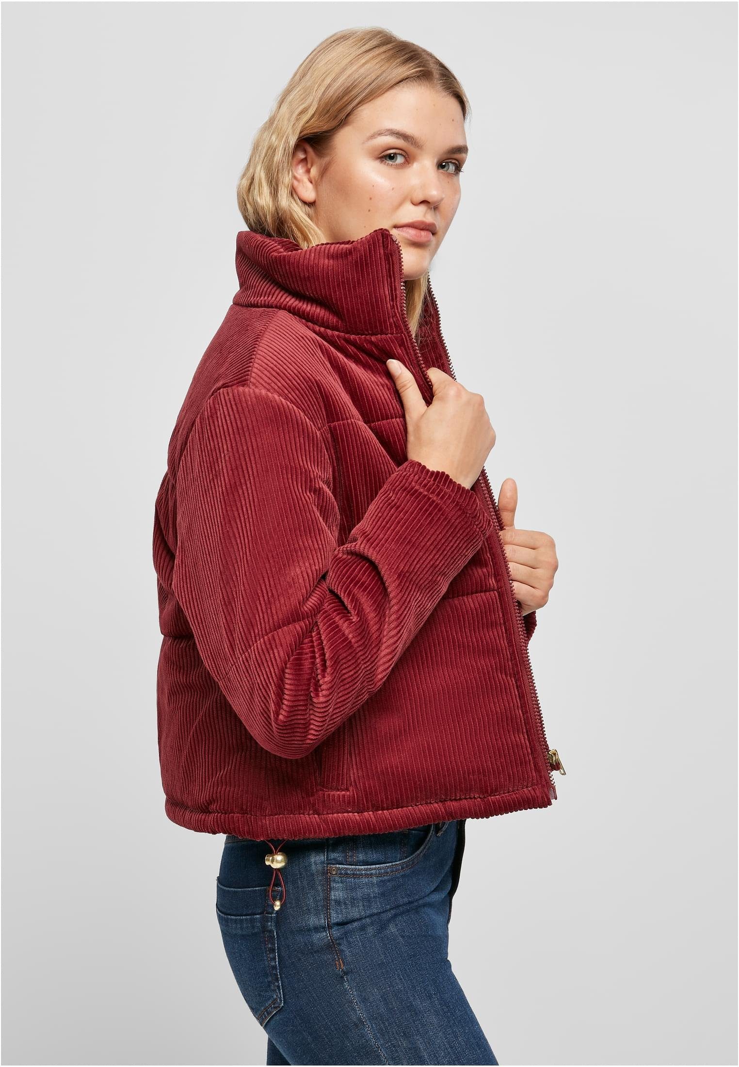burgundy Damen CLASSICS URBAN Corduroy (1-St) Ladies Winterjacke Puffer Jacket