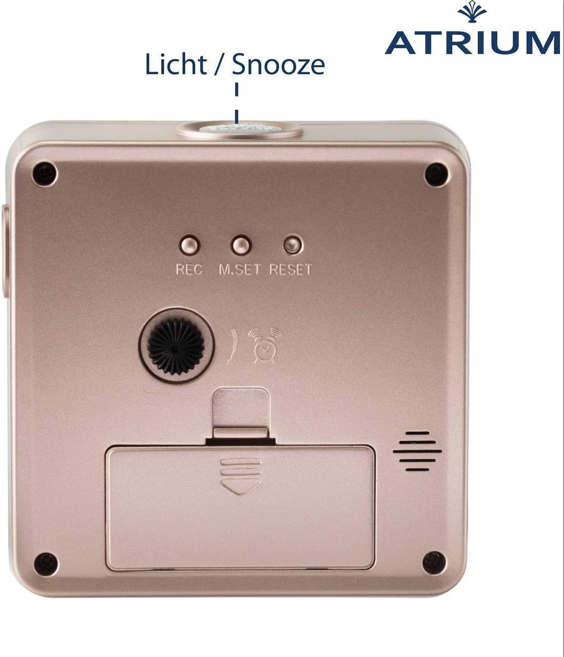 Atrium Funkwecker A660 Analog Quarz ohne Ticken Licht Snooze Leuchtzeiger – Bild 4 von 5