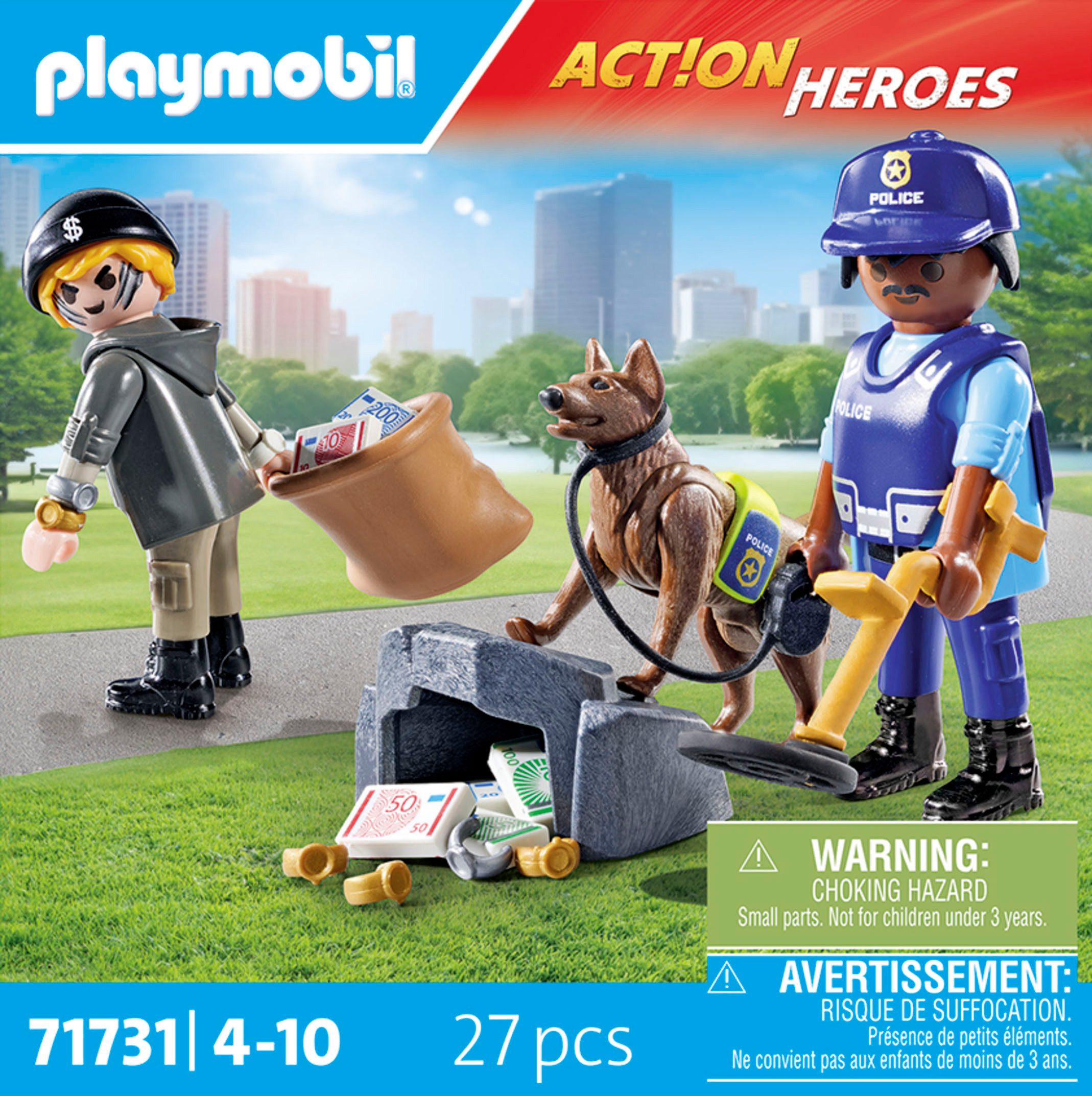 Playmobil® Spurensuche mit Hund (71731), Playmobil Action Heroes Konstruktions-Spielset, (27 St)