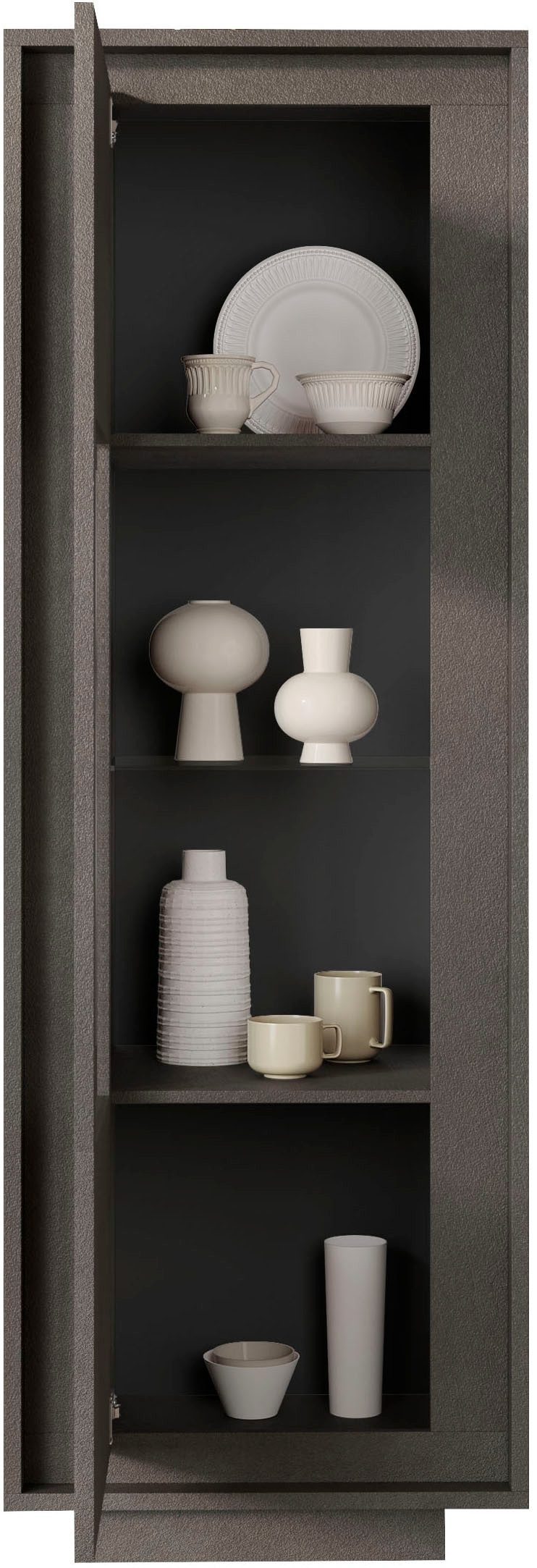 Home affaire Vitrine Sky, B/H 67/197 cm, Vitrinenschrank/Standvitrine/Glasvitrine, 1 Tür Softclosing, Korpus & Front 22 mm stark, Rahmen-Optik