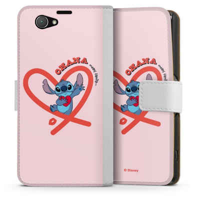 DeinDesign Handyhülle »Stitch Ohana Pink Heart«, Sony Xperia Z1 Compact Hülle Handy Flip Case Wallet Cover