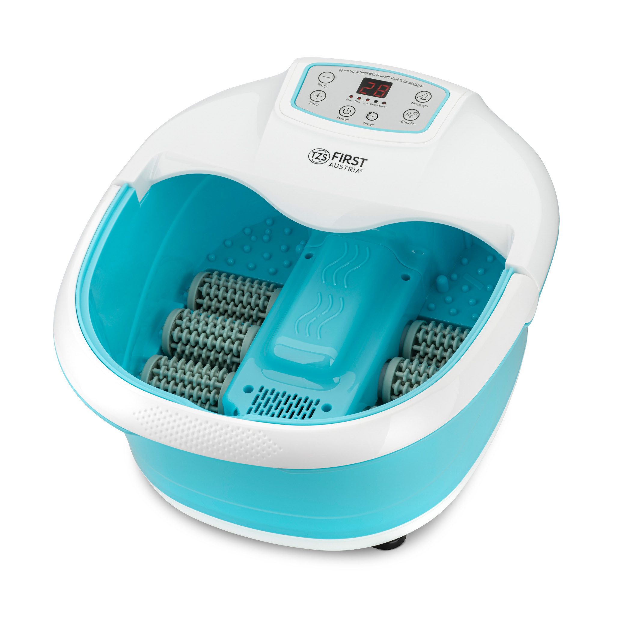TZS FIRST AUSTRIA Fußmassagegerät mit Massagefunktion 450W, 3 Programmen & 6 Massagerollen, bis Größe 47, Infrarot, Heizfunktion, Vibrations- & Luftblasenmassage, Timer