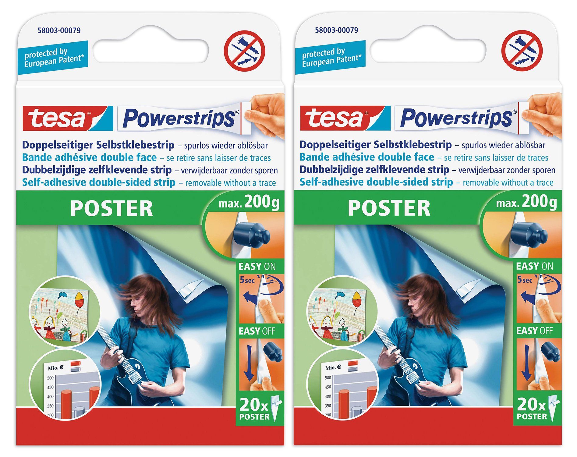 Wandanker Tesa Powerstrips®, 2er Set