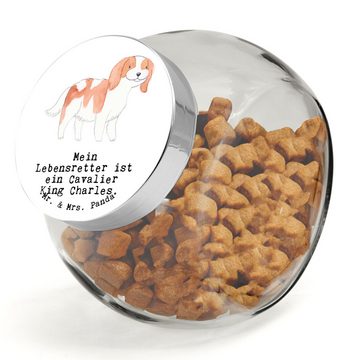 Mr. & Mrs. Panda Vorratsglas L 870ml Cavalier King Charles Spaniel Lebensretter - Weiß - Geschenk, Premium Glas, (1-tlg), Liebevolles Design