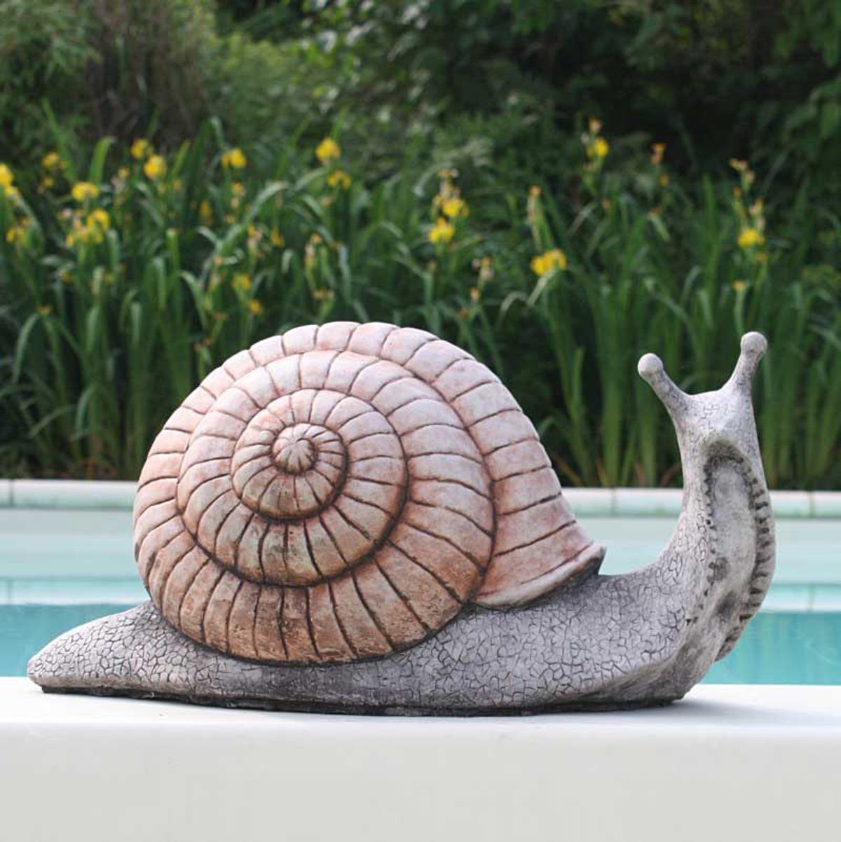 Schnecke 2-farbige ca. H Antiksteinguss 440s grau-terracotta, 21 440s Gartenfigur cm (Stück)