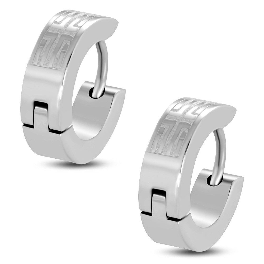 BUNGSA Creolen-Set Creolen Kreuz 4mm Silber aus Edelstahl Unisex (1 Paar (2 Stück), 2-tlg), Ohrschmuck Ohrringe