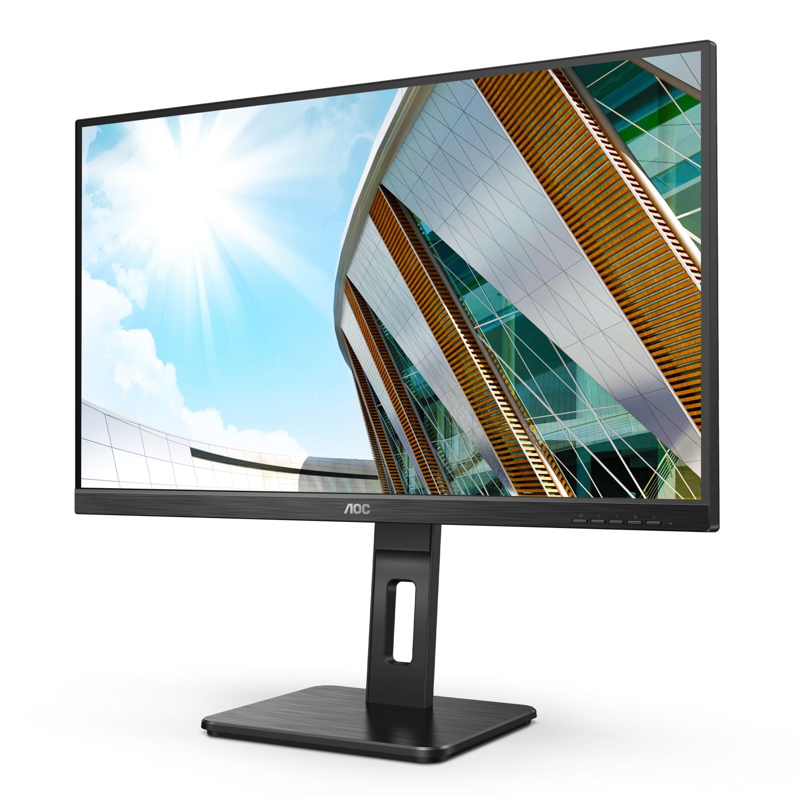 AOC AOC U27P2CA 68,58cm 27Zoll IPS UHD 60Hz 350 cd/m2 4ms HDMIx2 DP USB TFT-Monitor (3840 x 2160 px, 4K Ultra HD, 4 ms Reaktionszeit, 60 Hz, IPS, Eingebautes Mikrofon, Lautsprecher, Kopfhörerbuchse, Höhenverstellbar)