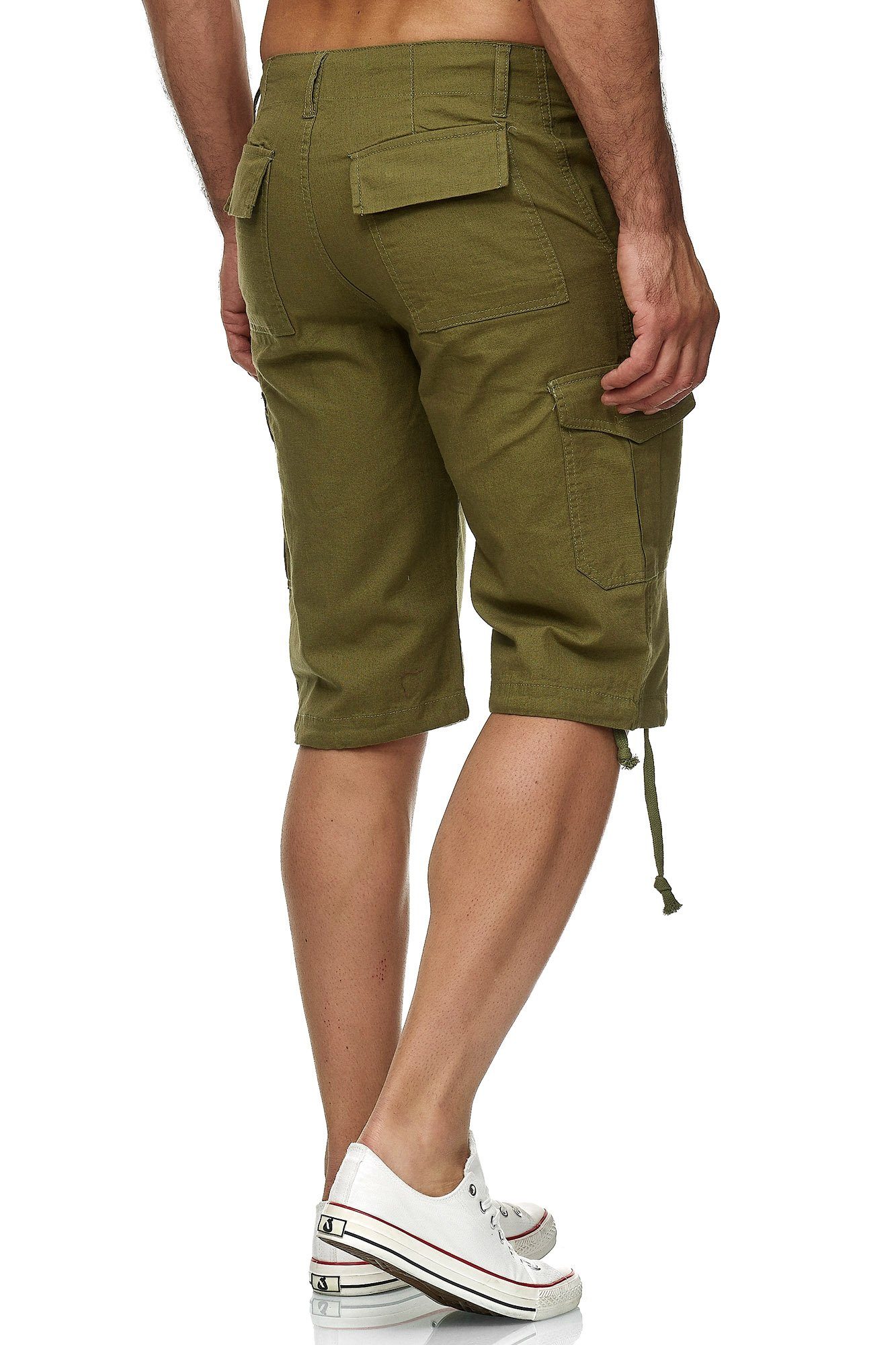 Reslad Leinenhose Reslad Leinen Cargo Shorts Männer Strandhose Herren Leinenhose 3/4 (1-tlg) Strandhose im Leinen-Look mit Cargotaschen