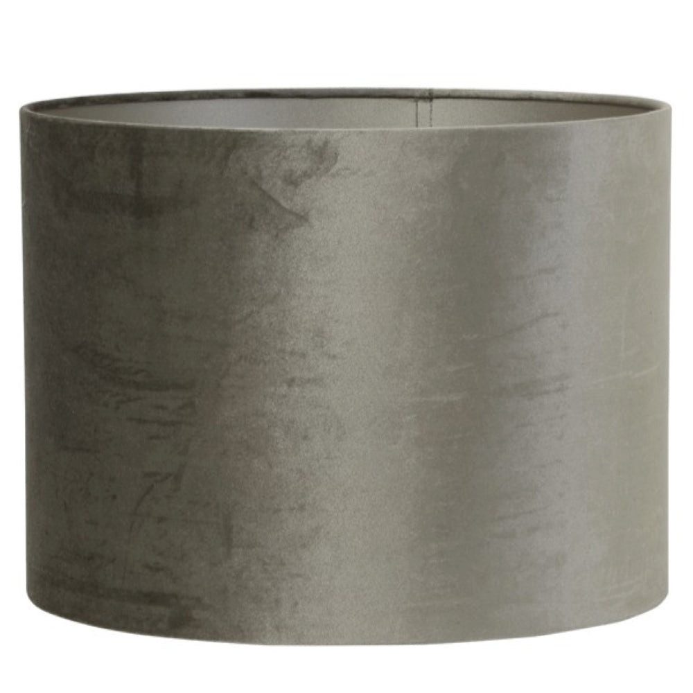 Dirk Davids Leuchten GmbH Lampenschirm Lampenschirm für Tischleuchte Zylinder Velours Zink Taupe 40-40-30cm