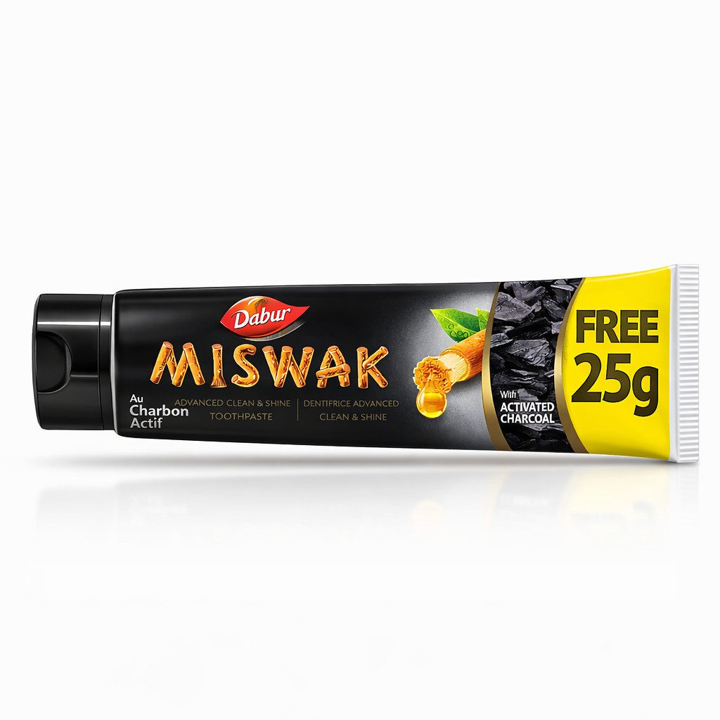 Dabur Zahnpasta Miswak Zahnpasta mit Aktivkohle 50g+25g, (1-St)