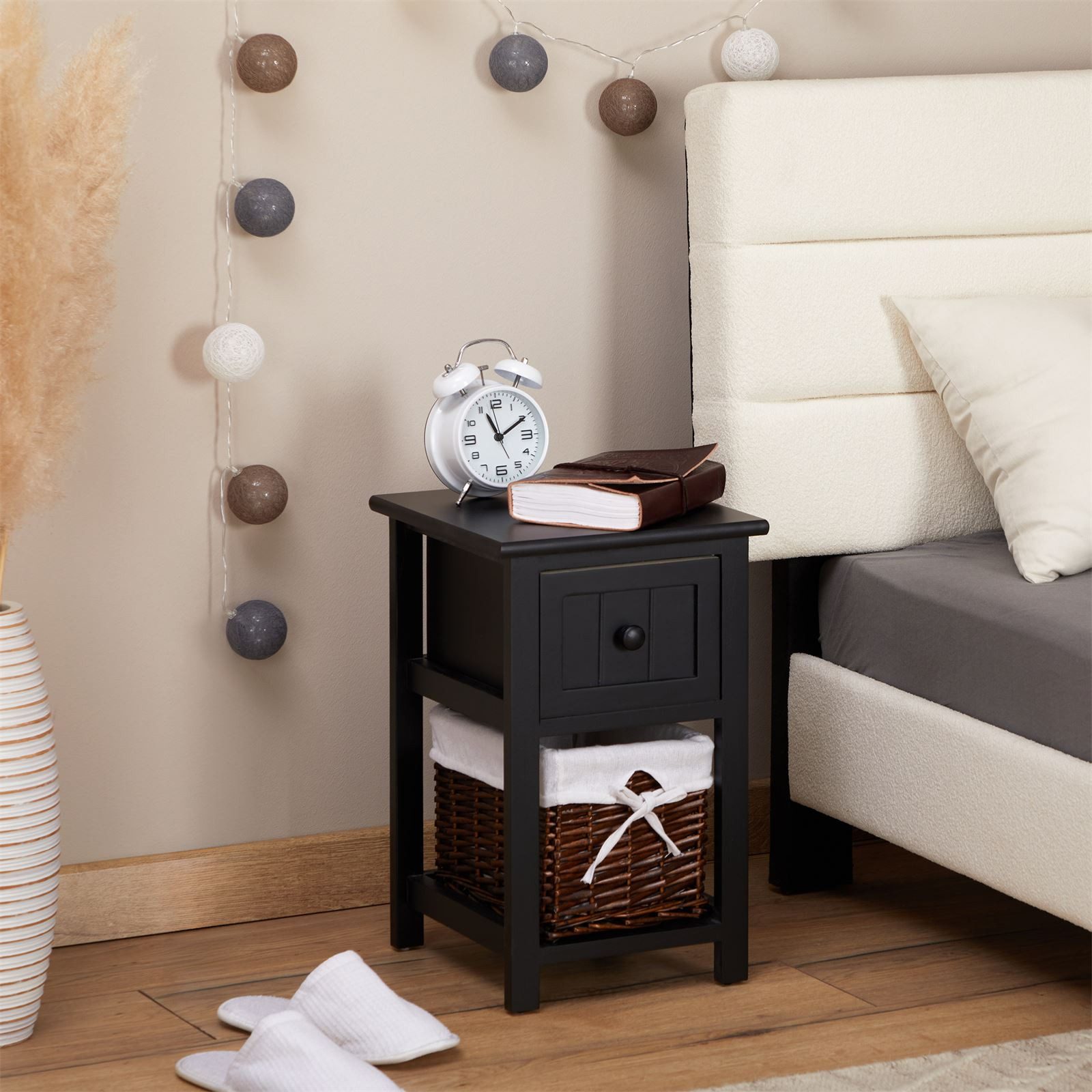 CARO-Möbel Nachttisch MESSINA, Nachttische aus Holz in weiß im 2er Set mit günstig online kaufen