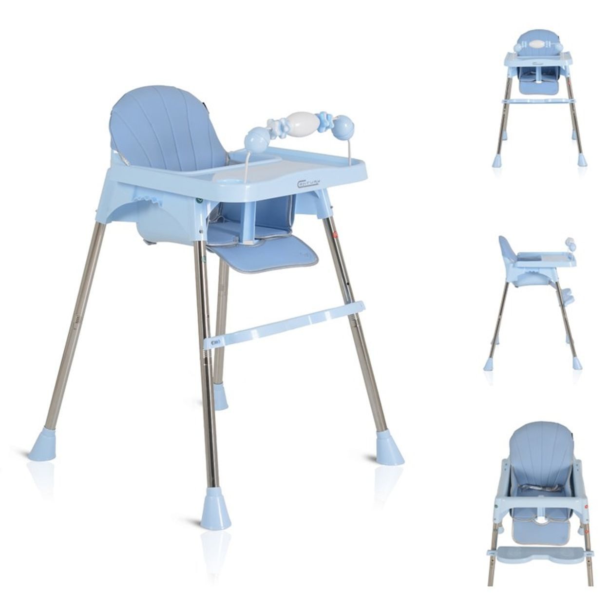 Moni Kombihochstuhl Kinderhochstuhl Century, Spielzeug, Tablett verstellbar, Gurt, Fußstütze